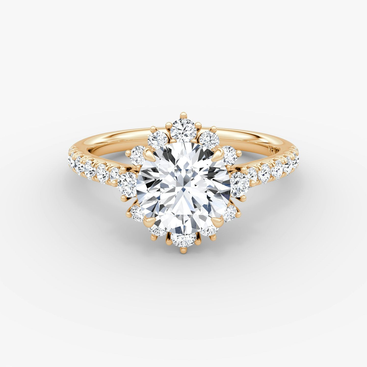 The Aurora Halo Round Brilliant Engagement Ring