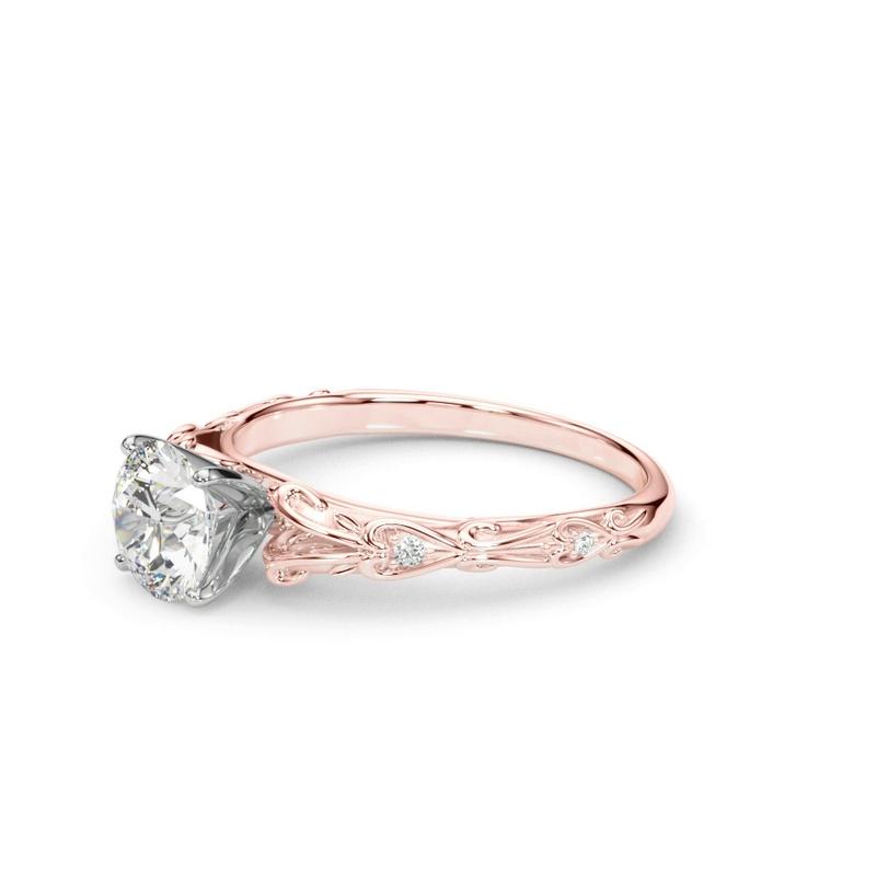 Vintage Inspired Round Engagement Ring