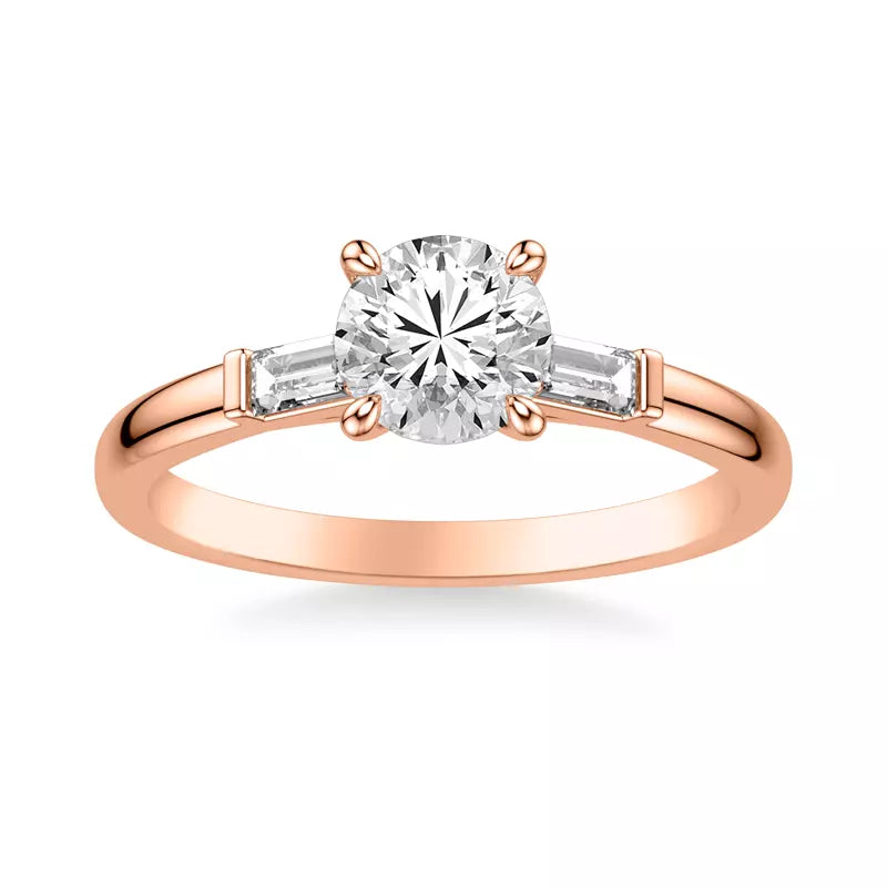 Classic 3-Stone Engagement Round Ring