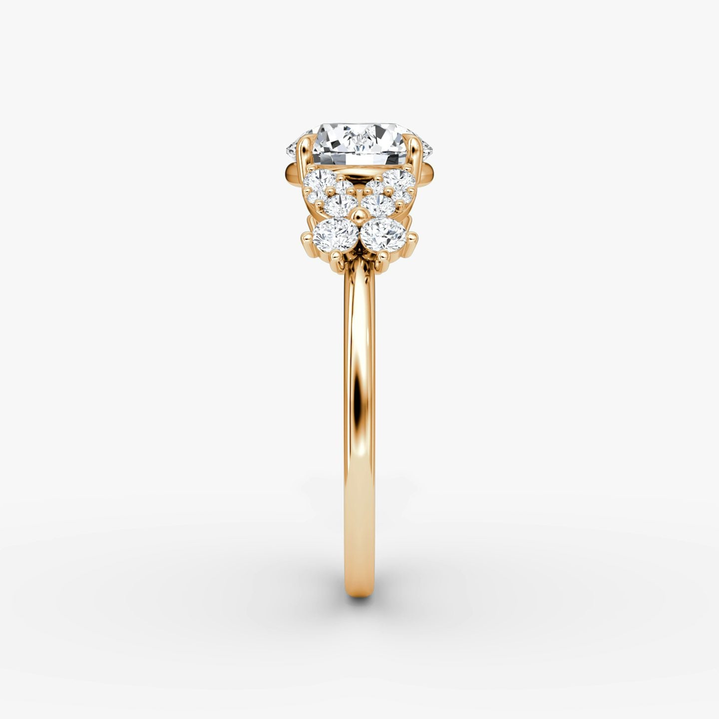 The Signature Floral Round Gold Engagement Ring