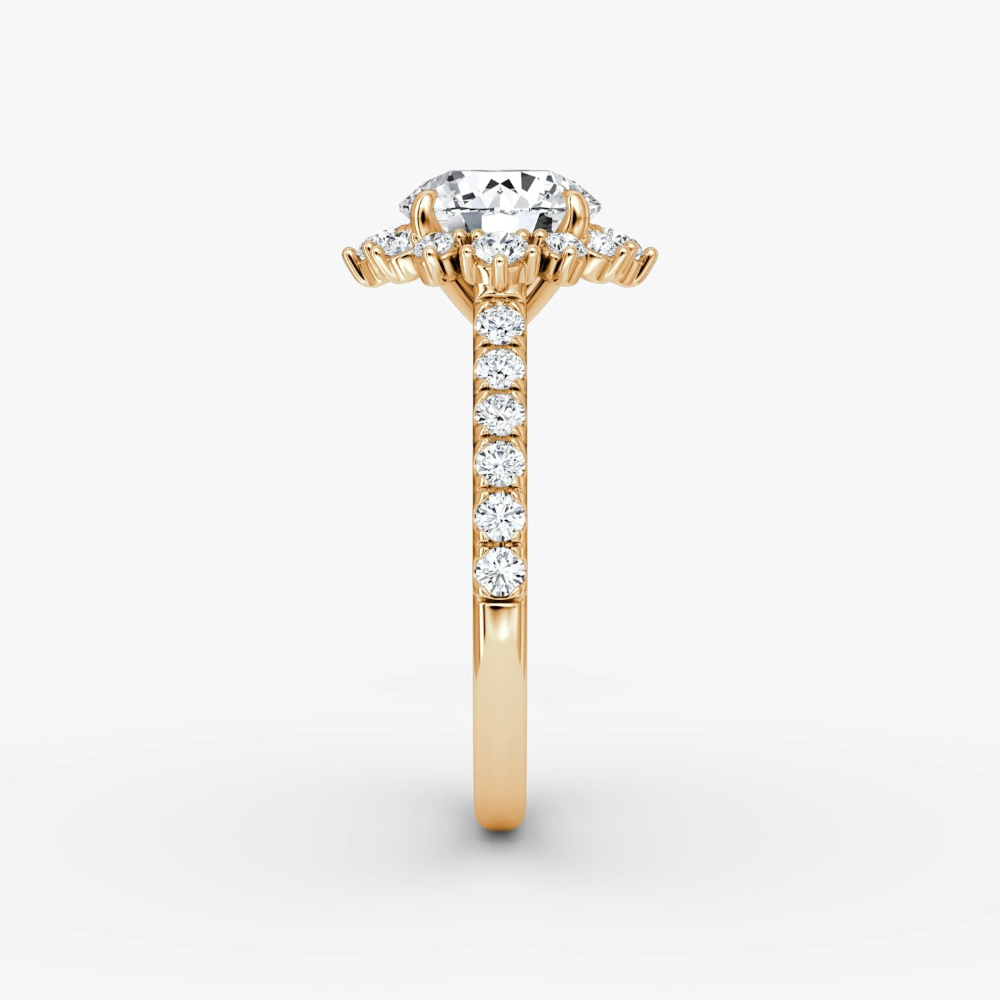 The Aurora Halo Round Brilliant Engagement Ring