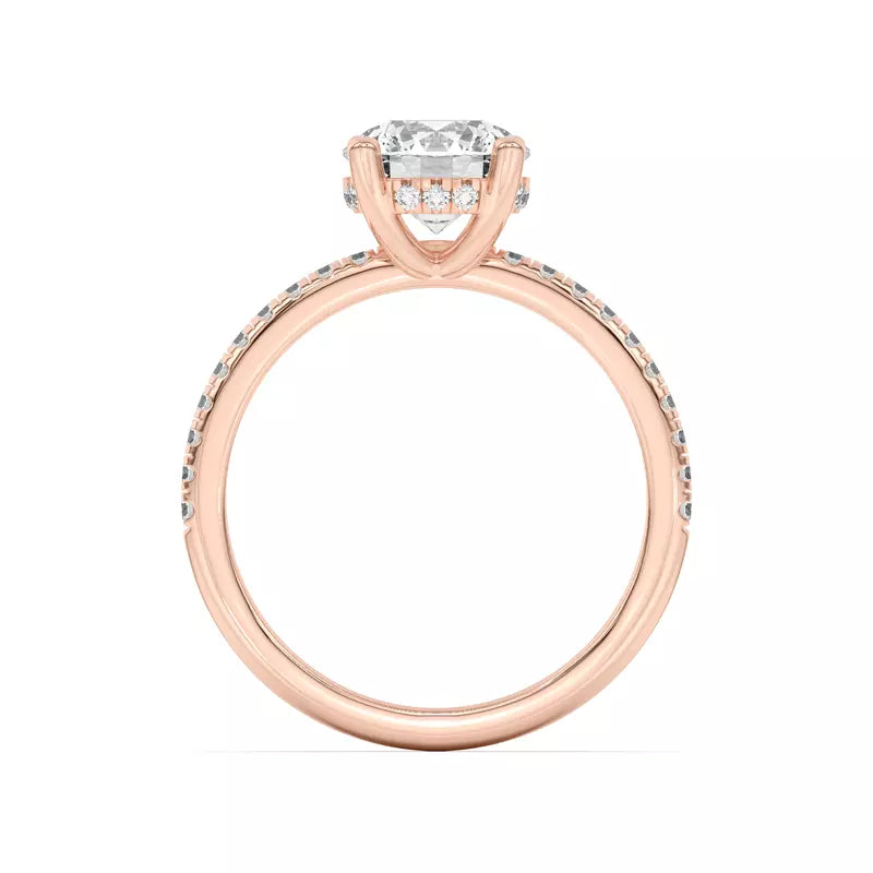 Classic Hidden Halo Pavé Round Engagement Ring
