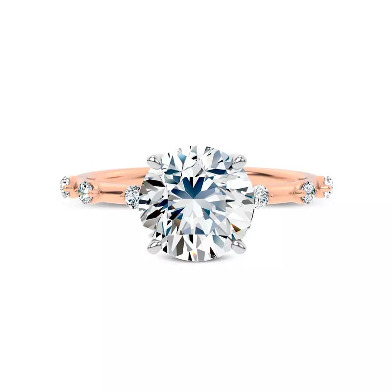 Starlight Spaced Diamond Engagement Round Ring