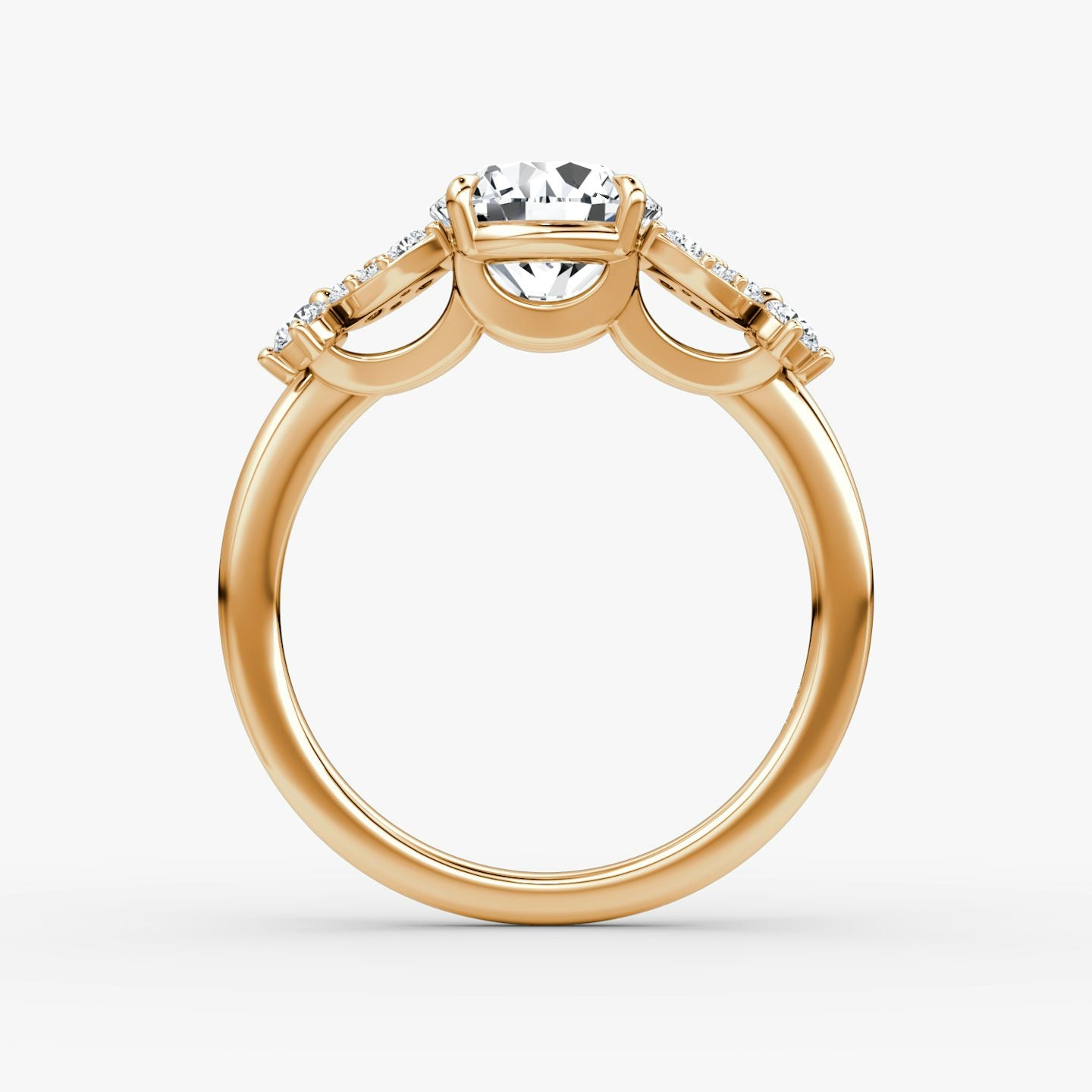 The Signature Floral Round Gold Engagement Ring