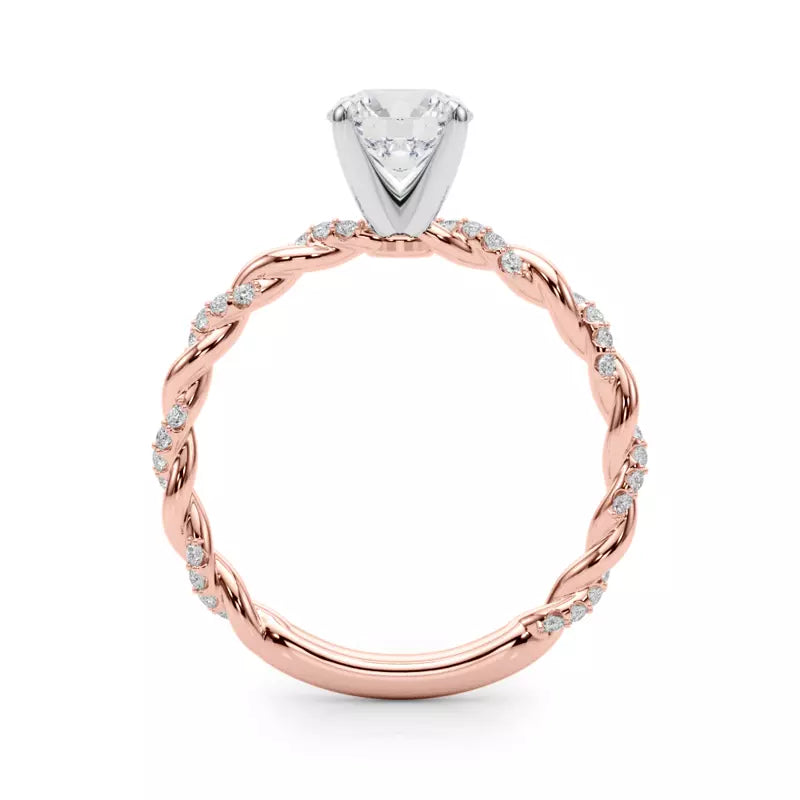 lab Diamond Round Twist Engagement Ring