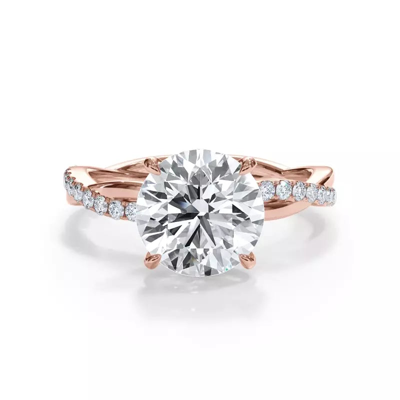 Pavé Twist Round Engagement Ring