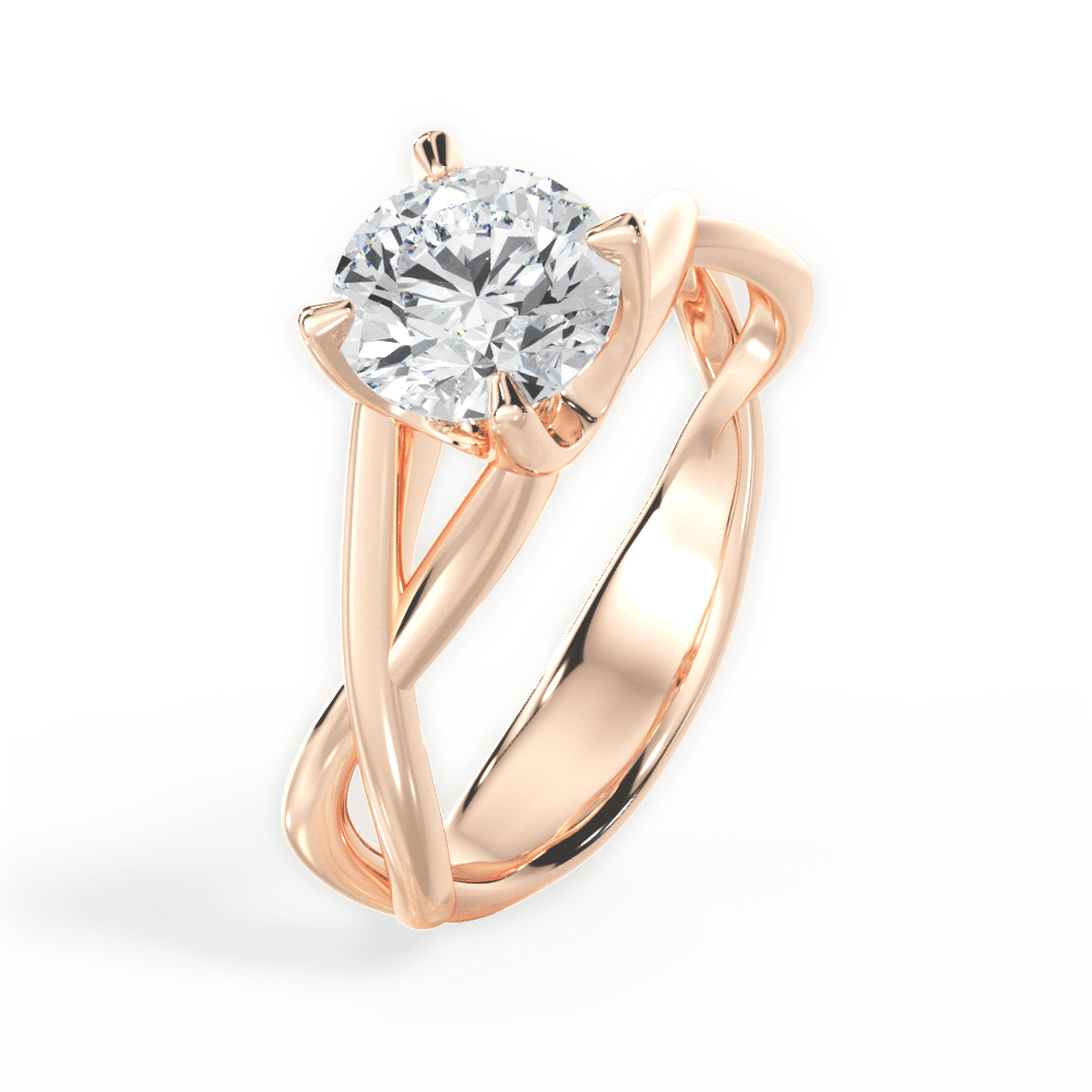 Round Cut Open-Twist Solitaire Engagement Ring