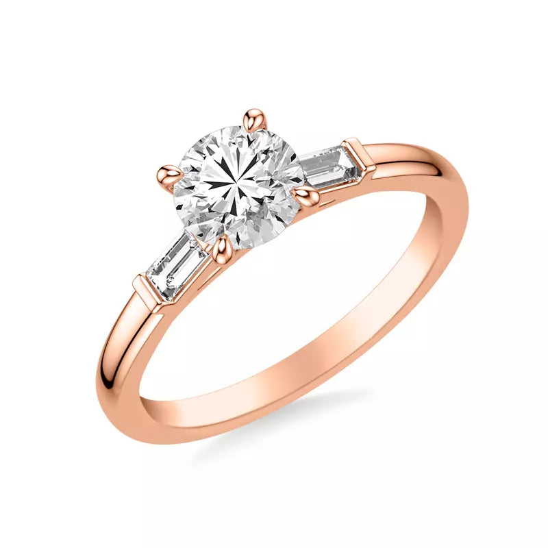 Classic 3-Stone Engagement Round Ring