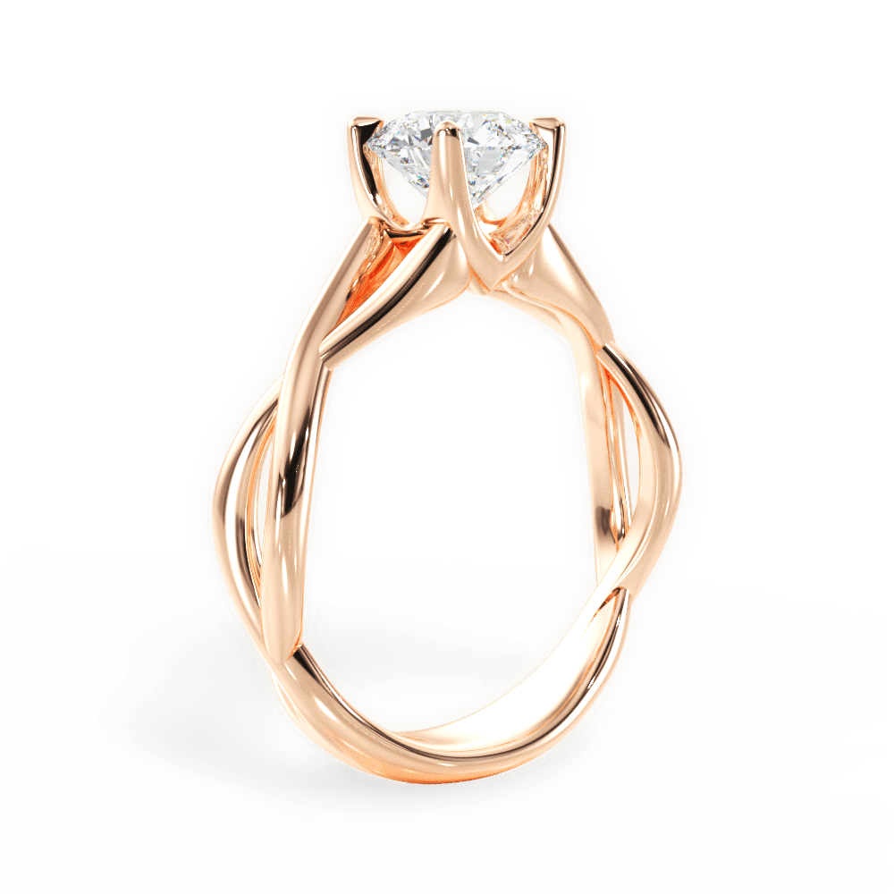 Round Cut Open-Twist Solitaire Engagement Ring