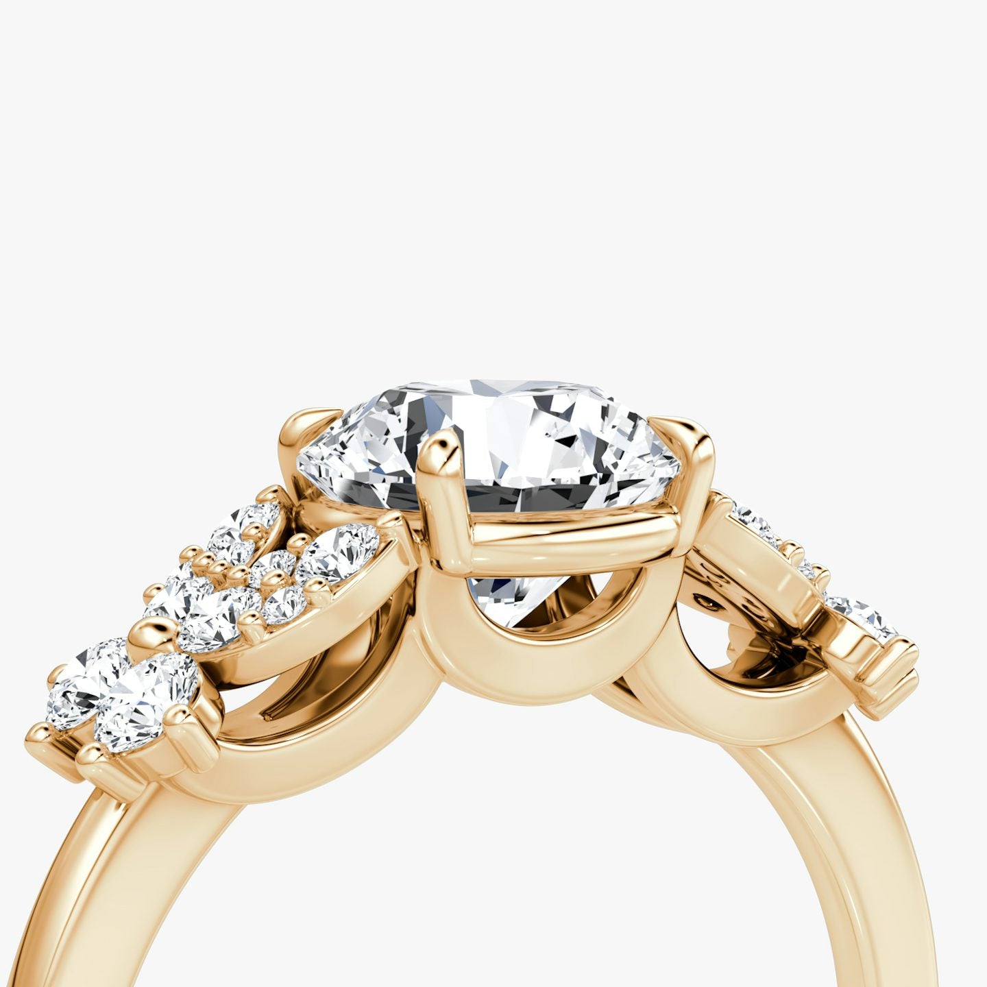 The Signature Floral Round Gold Engagement Ring