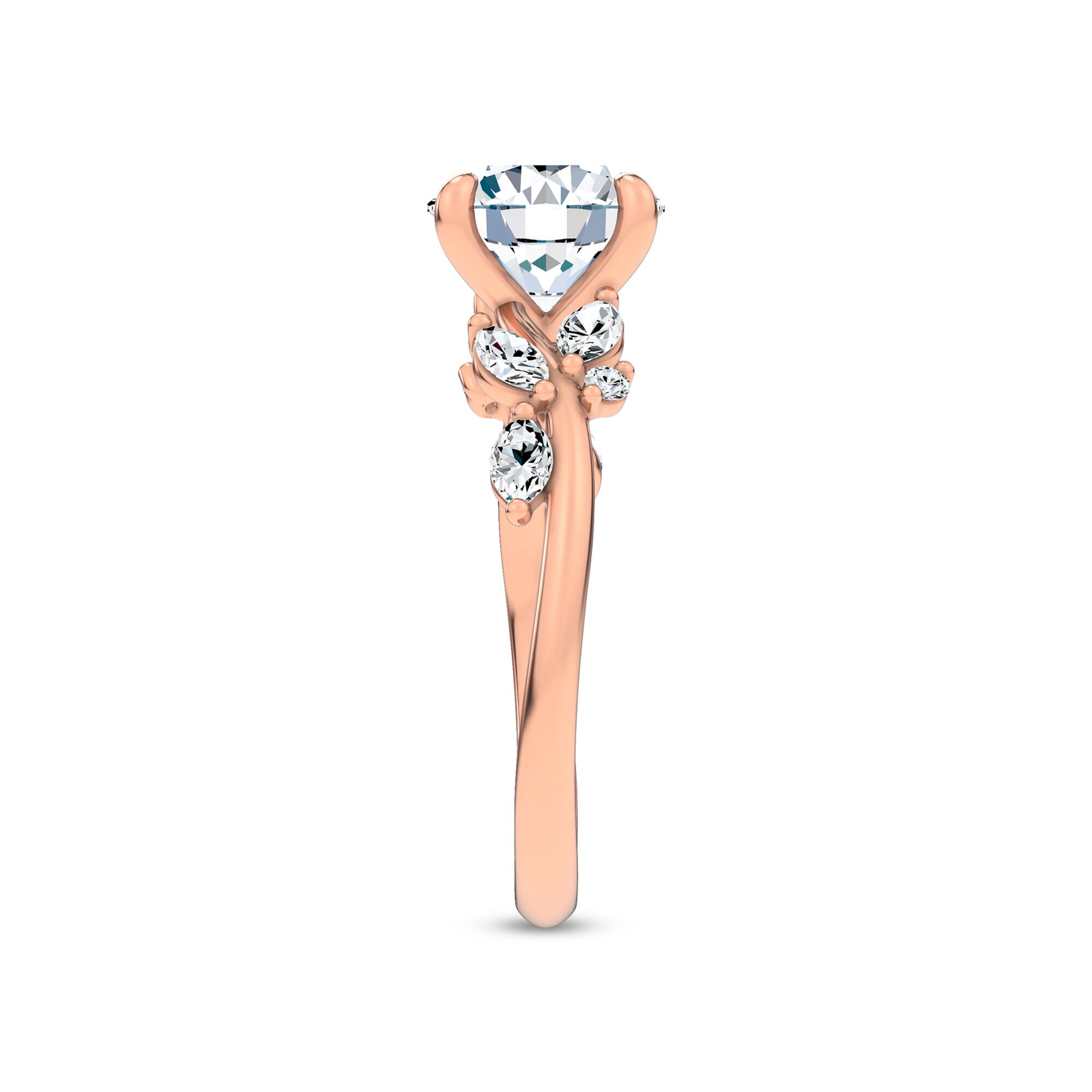 Nature-Inspired Engagement Round Ring