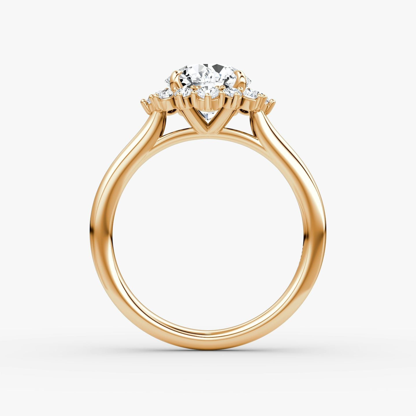 The Aurora Halo Round Brilliant Engagement Ring