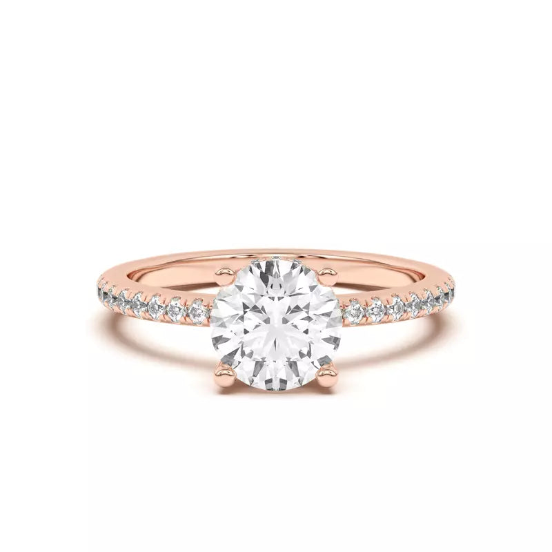 Classic Hidden Halo Pavé Round Engagement Ring