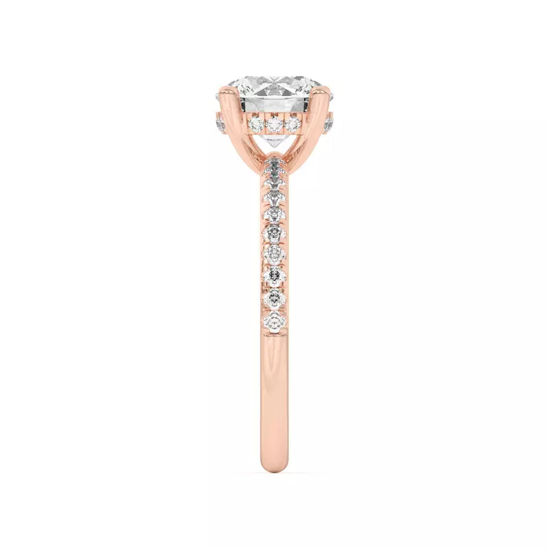 Classic Hidden Halo Pavé Round Engagement Ring