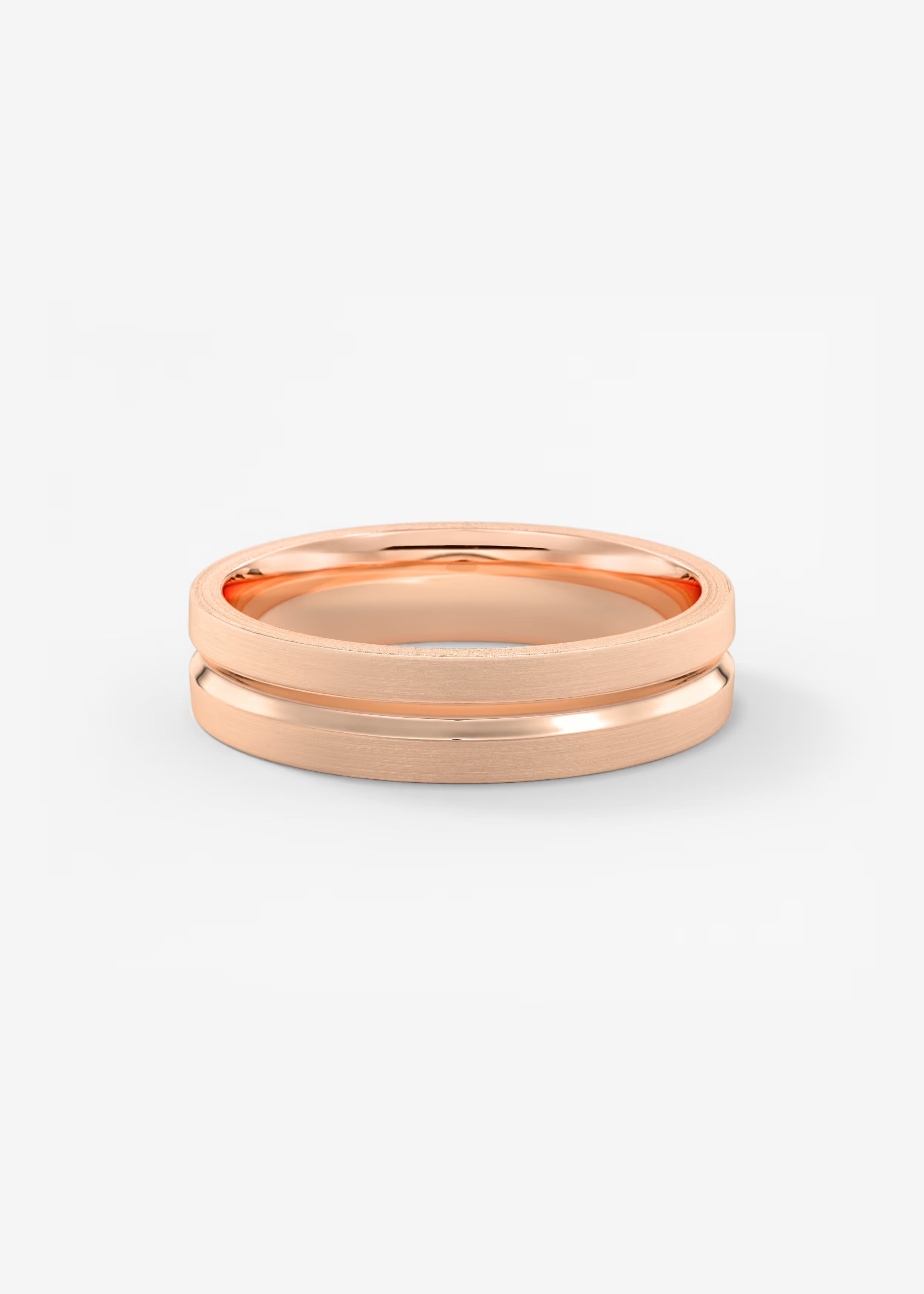 Matte and Polished Gold Stacking Bands in Minimalist Dual‑Finish Design
