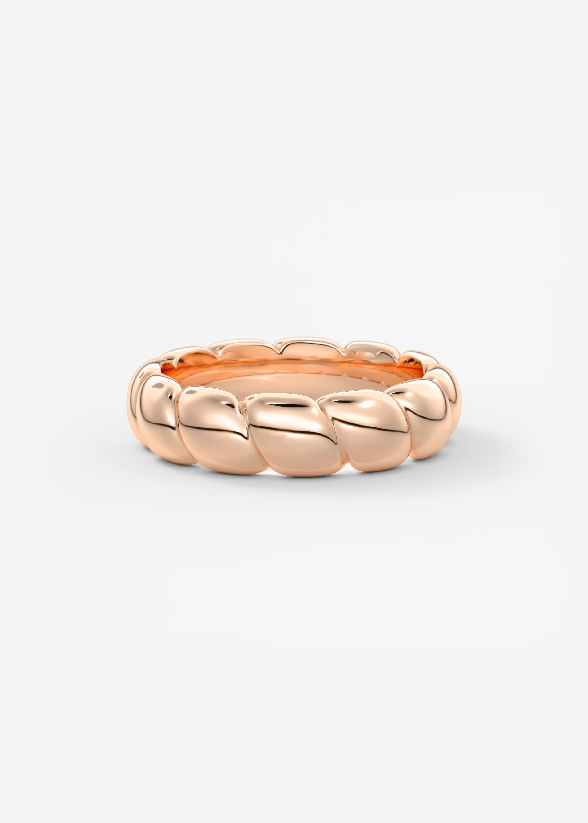Gold Sculptural Band with Overlapping Leaf‑Inspired Design