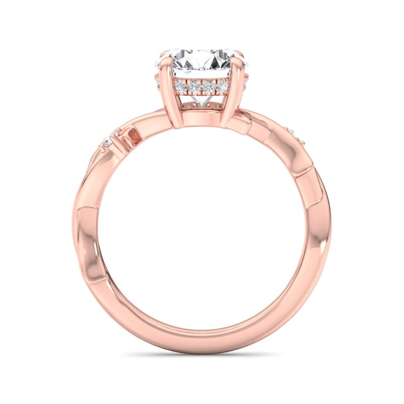 Intertwined Grace Round Lab Grown Diamond Center Engagement Ring