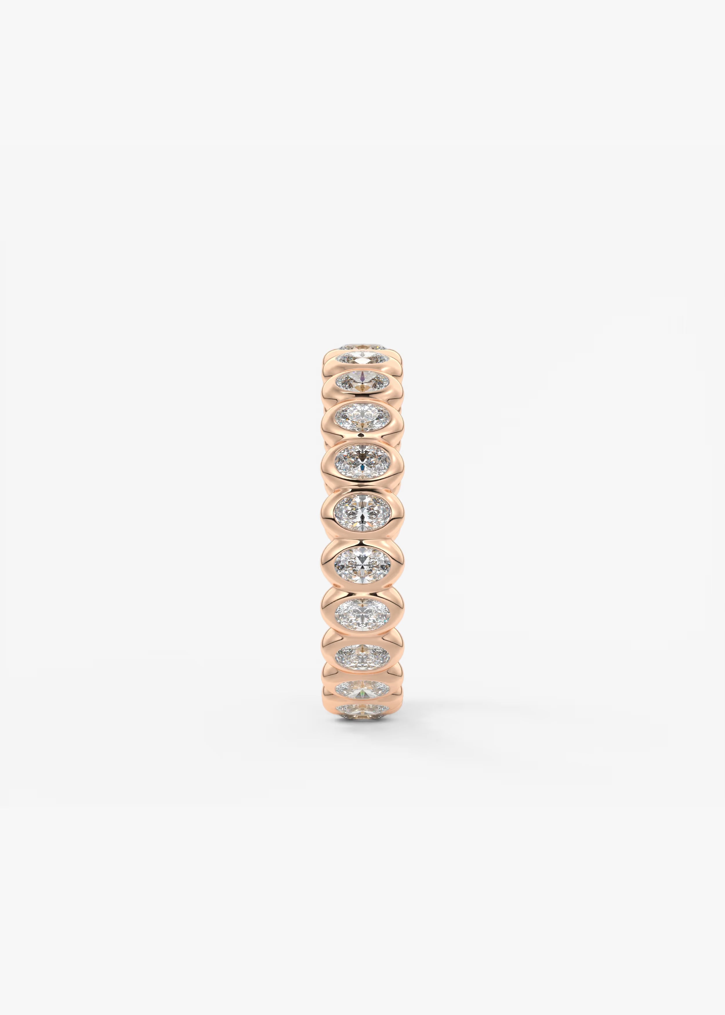 Gold Full Eternity Band with Oval Bezel‑Set Lab‑Grown Diamonds