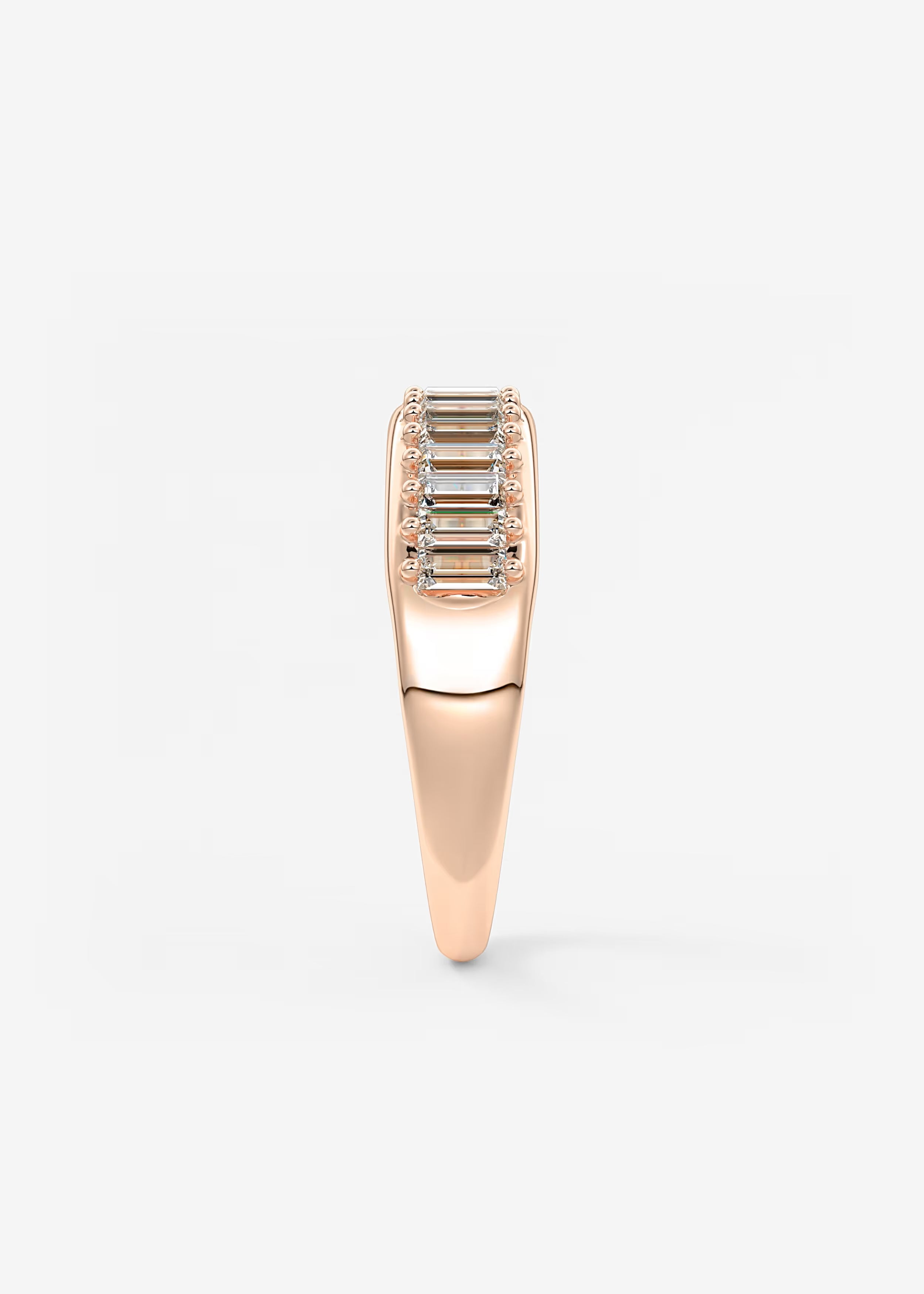 Gold Full Eternity Band with Vertical Baguette‑Cut Lab‑Grown Diamonds in Sleek Channel Design
