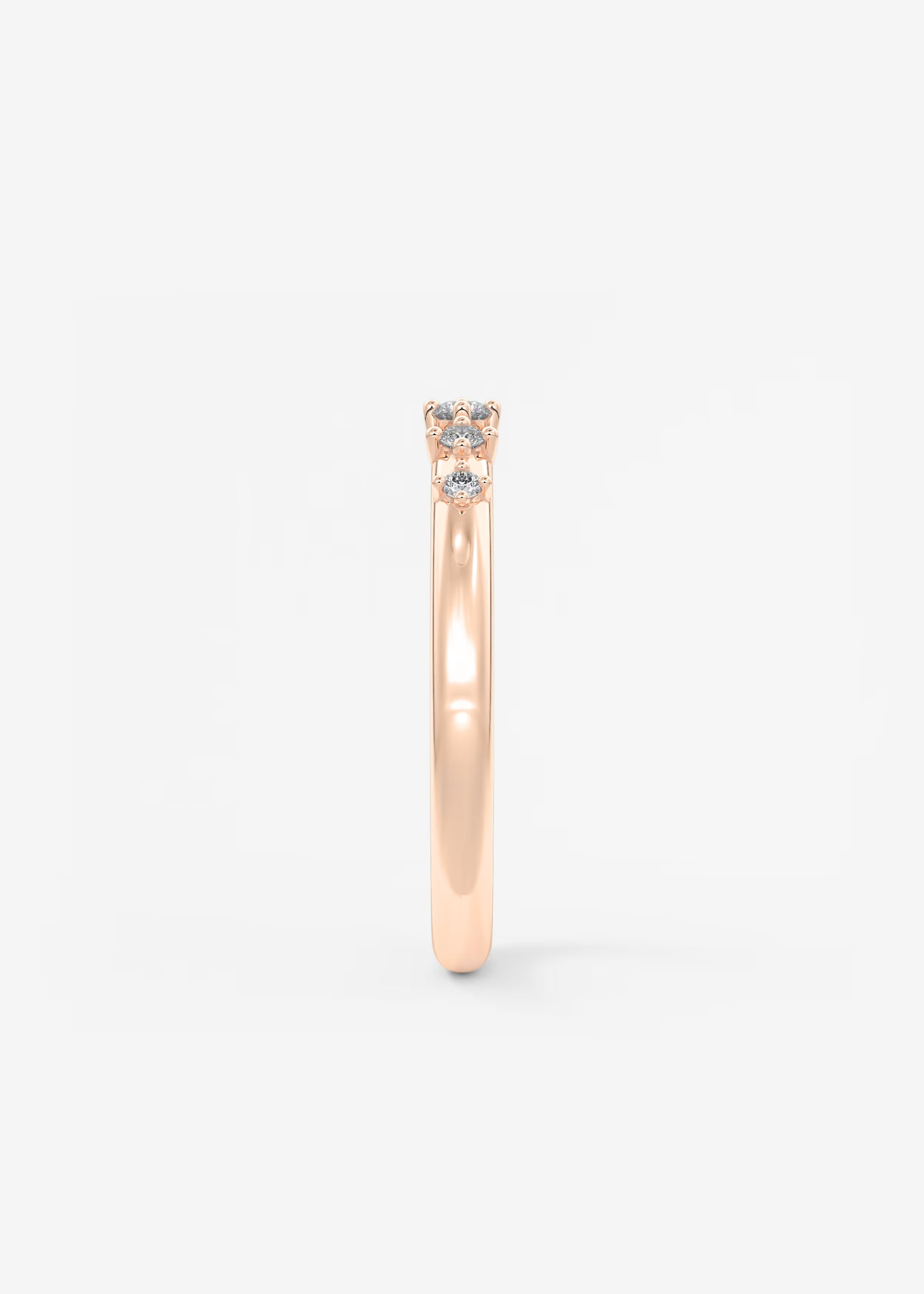 Gold Band with Evenly Spaced Round Lab‑Grown Diamond Accents