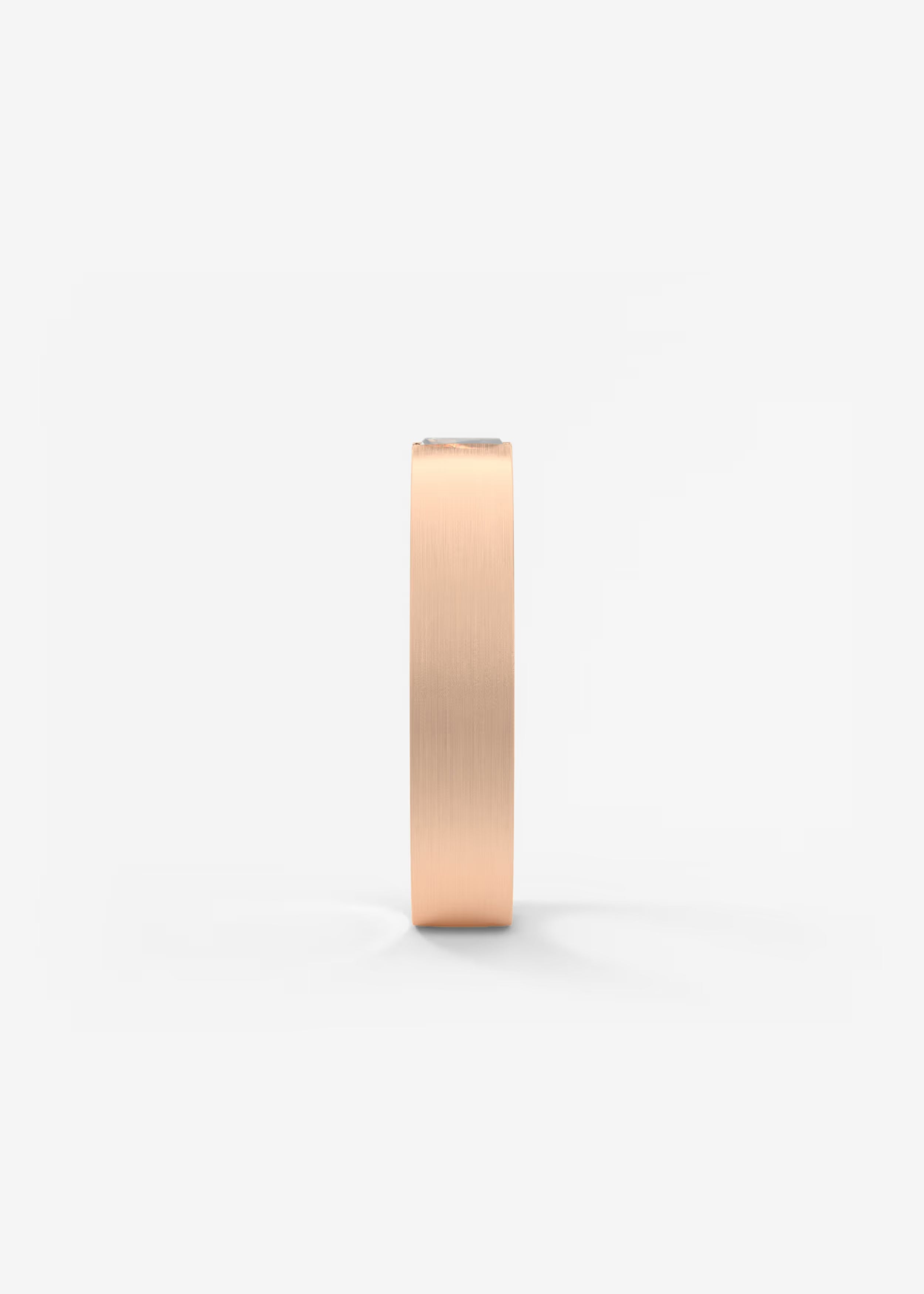 Matte Gold Wide Band with Vertical Baguette‑Cut Lab‑Grown Diamond Accent