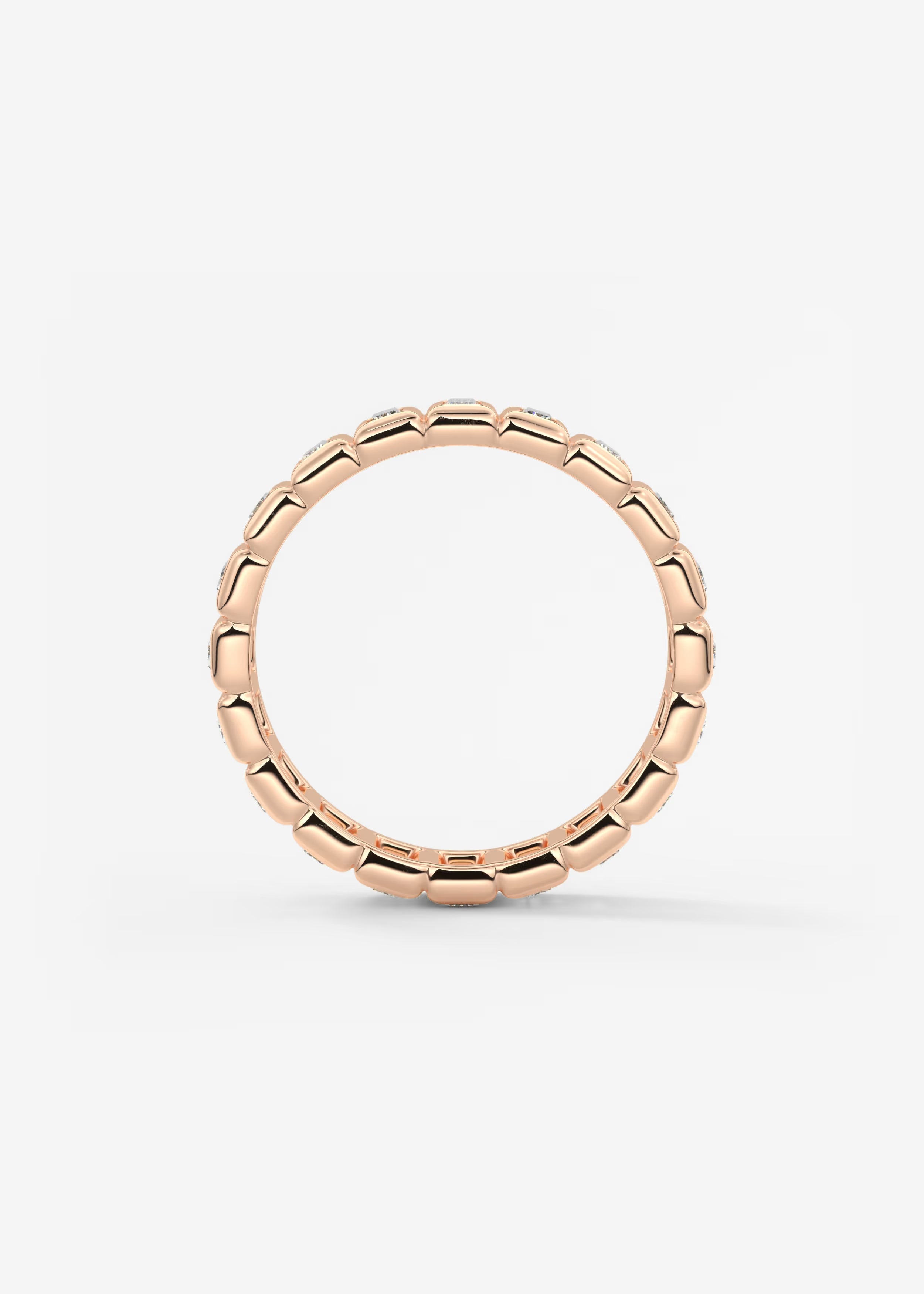 Gold Full Eternity Band with Vertical Emerald‑Cut Lab Diamonds