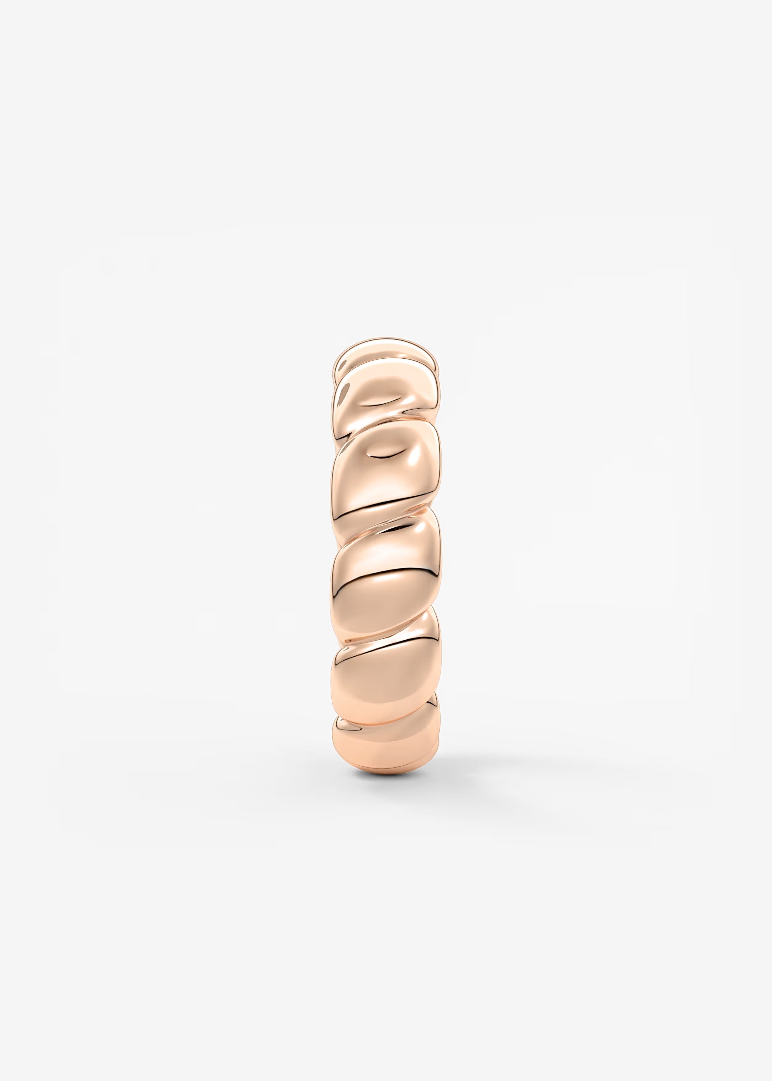 Gold Sculptural Band with Overlapping Leaf‑Inspired Design
