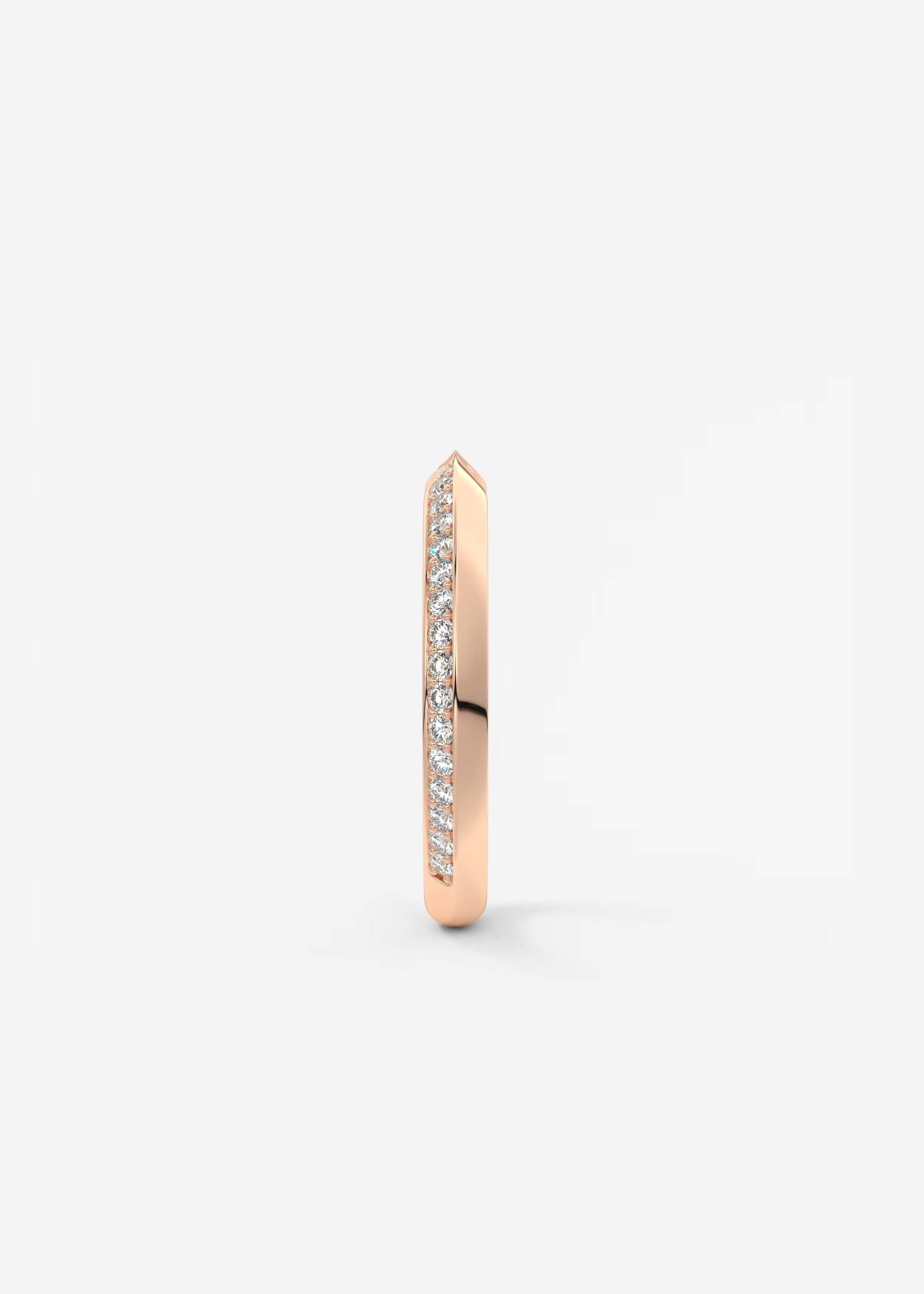 Gold Wave Diamond Band with Lab‑Grown Round Accents