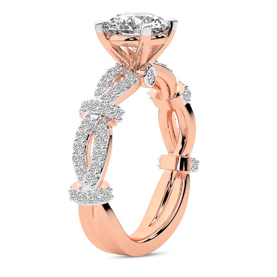 Twisted Brilliance Dual-Tone round Lab Grown Diamond Center Engagement Ring