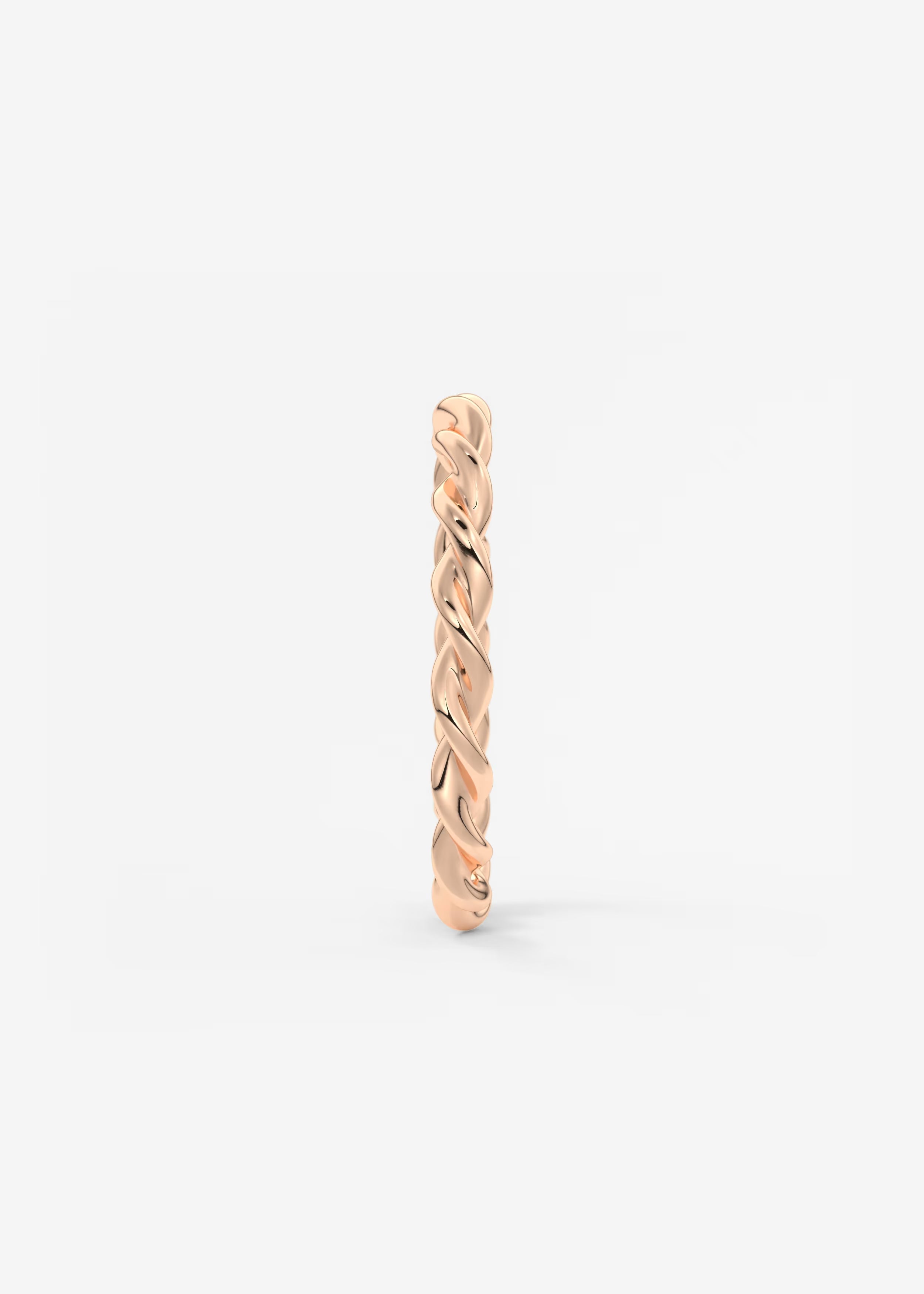 Polished Gold Rope‑Twist Band with Interwoven Spiral Design