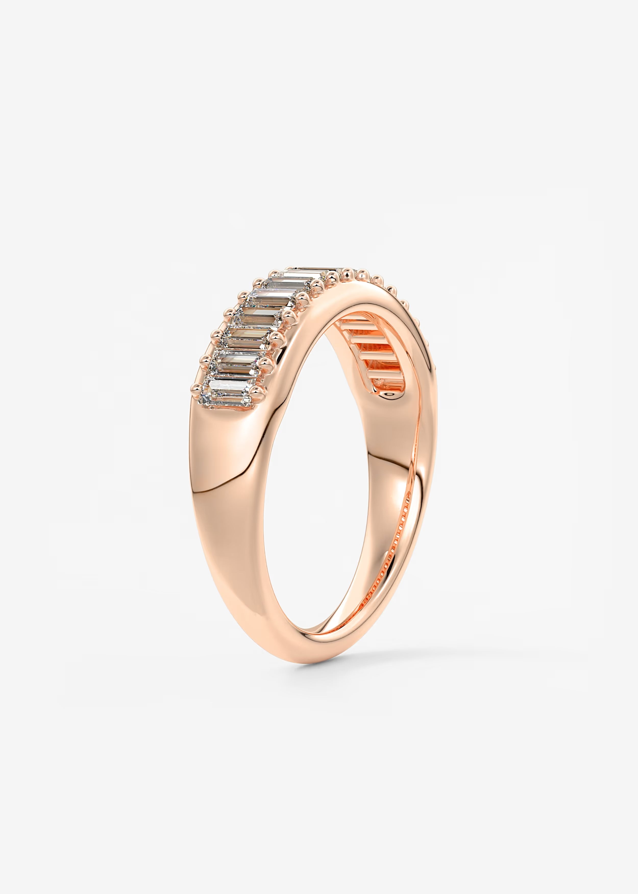 Gold Full Eternity Band with Vertical Baguette‑Cut Lab‑Grown Diamonds in Sleek Channel Design