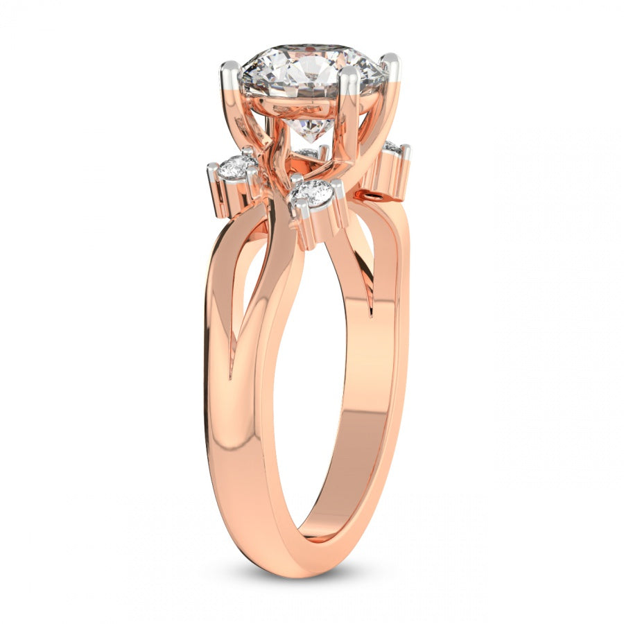 Twist Band Radiance pear Lab Grown Diamond Center Engagement Ring