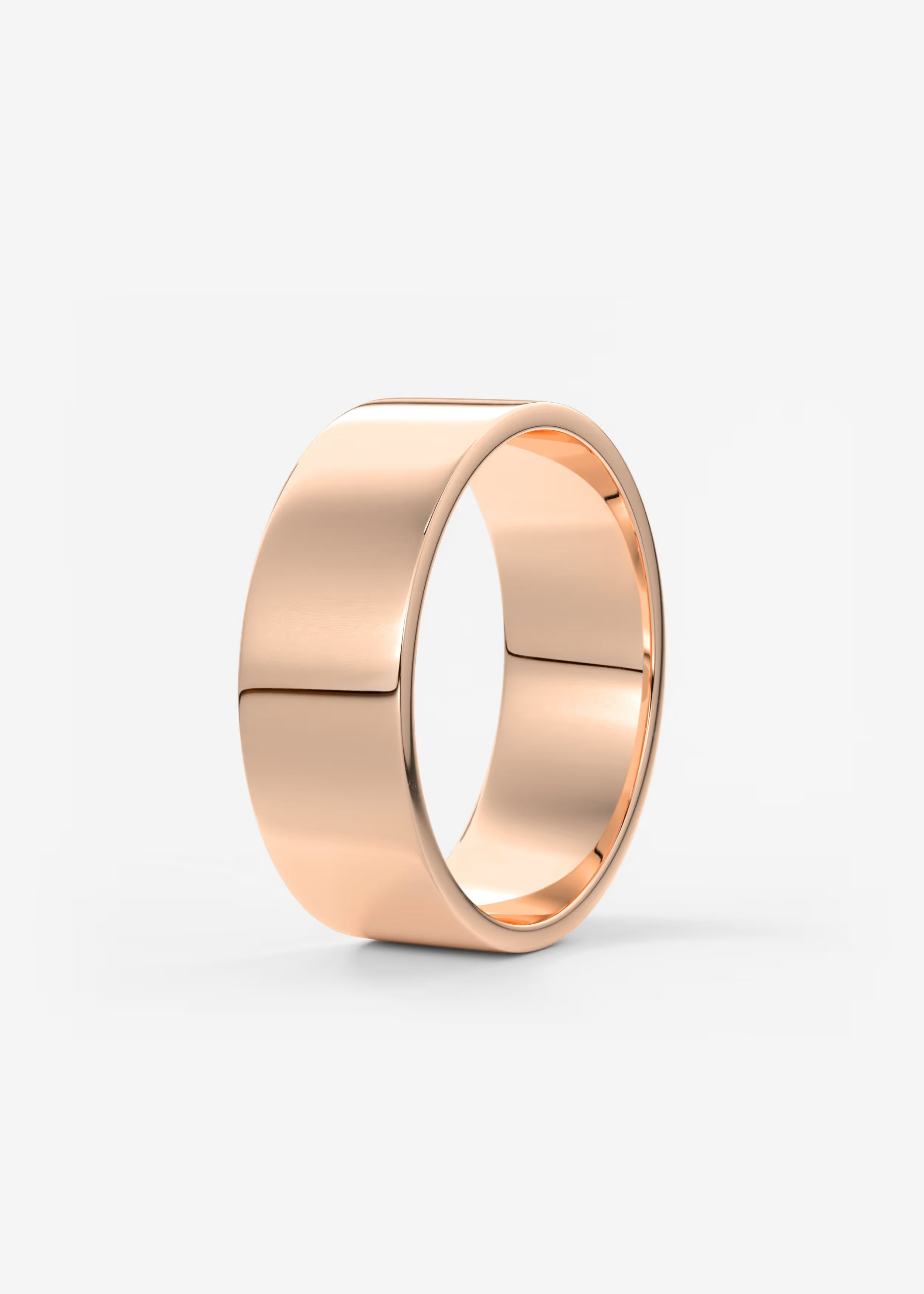 Polished Wide Gold Band in Solid Metal
