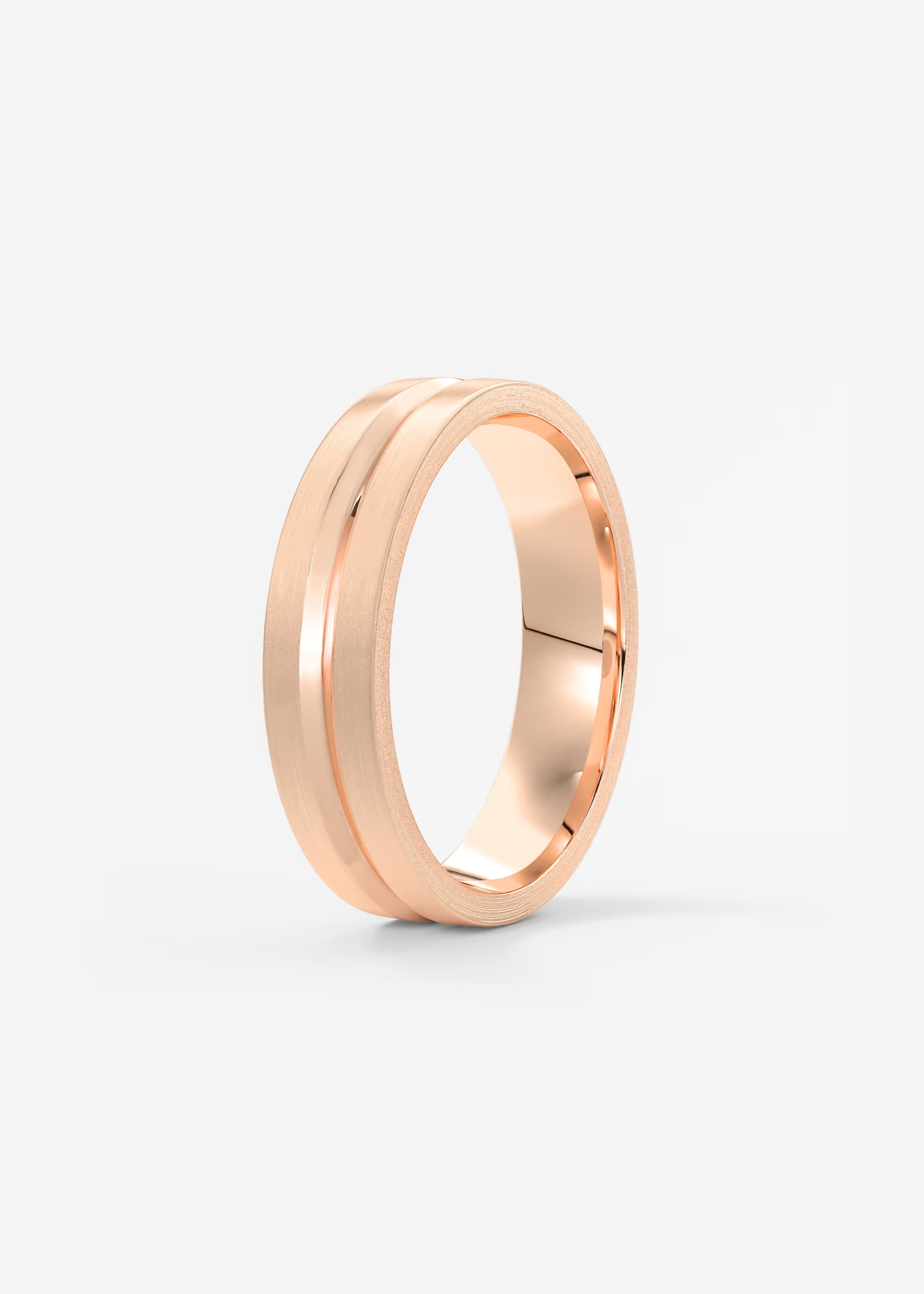 Matte and Polished Gold Stacking Bands in Minimalist Dual‑Finish Design