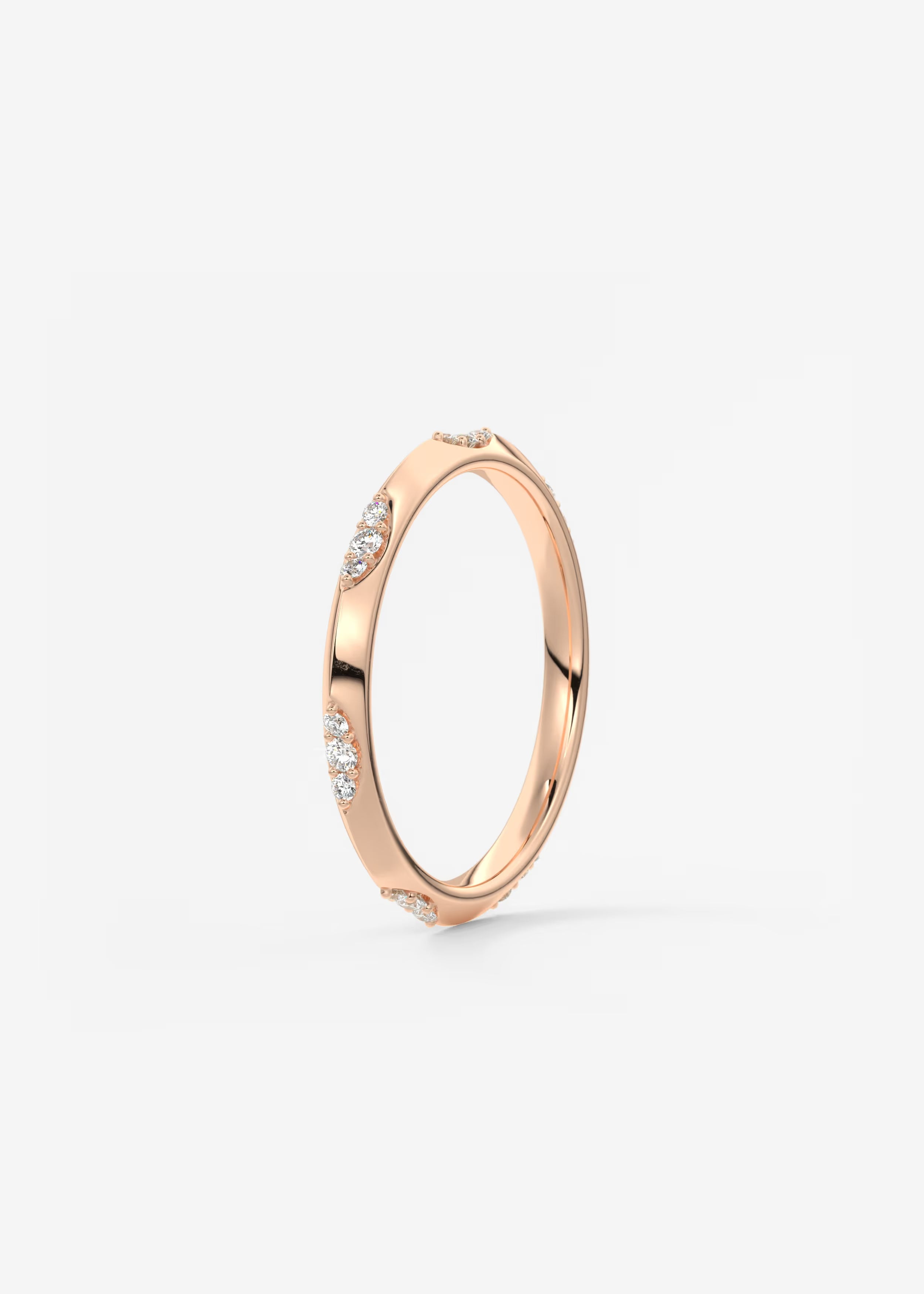 Gold Band with Marquise‑Set Lab Diamonds