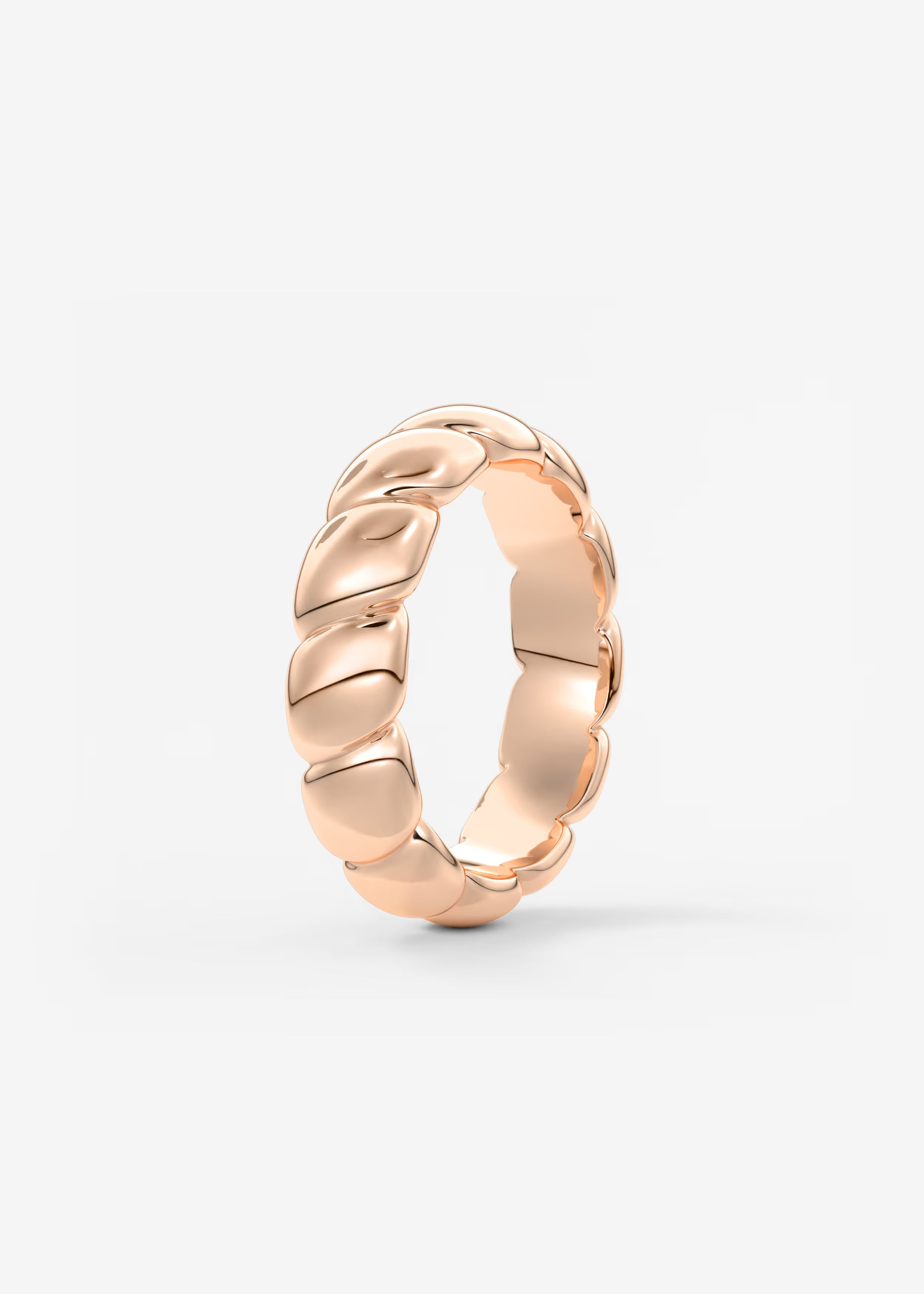 Gold Sculptural Band with Overlapping Leaf‑Inspired Design