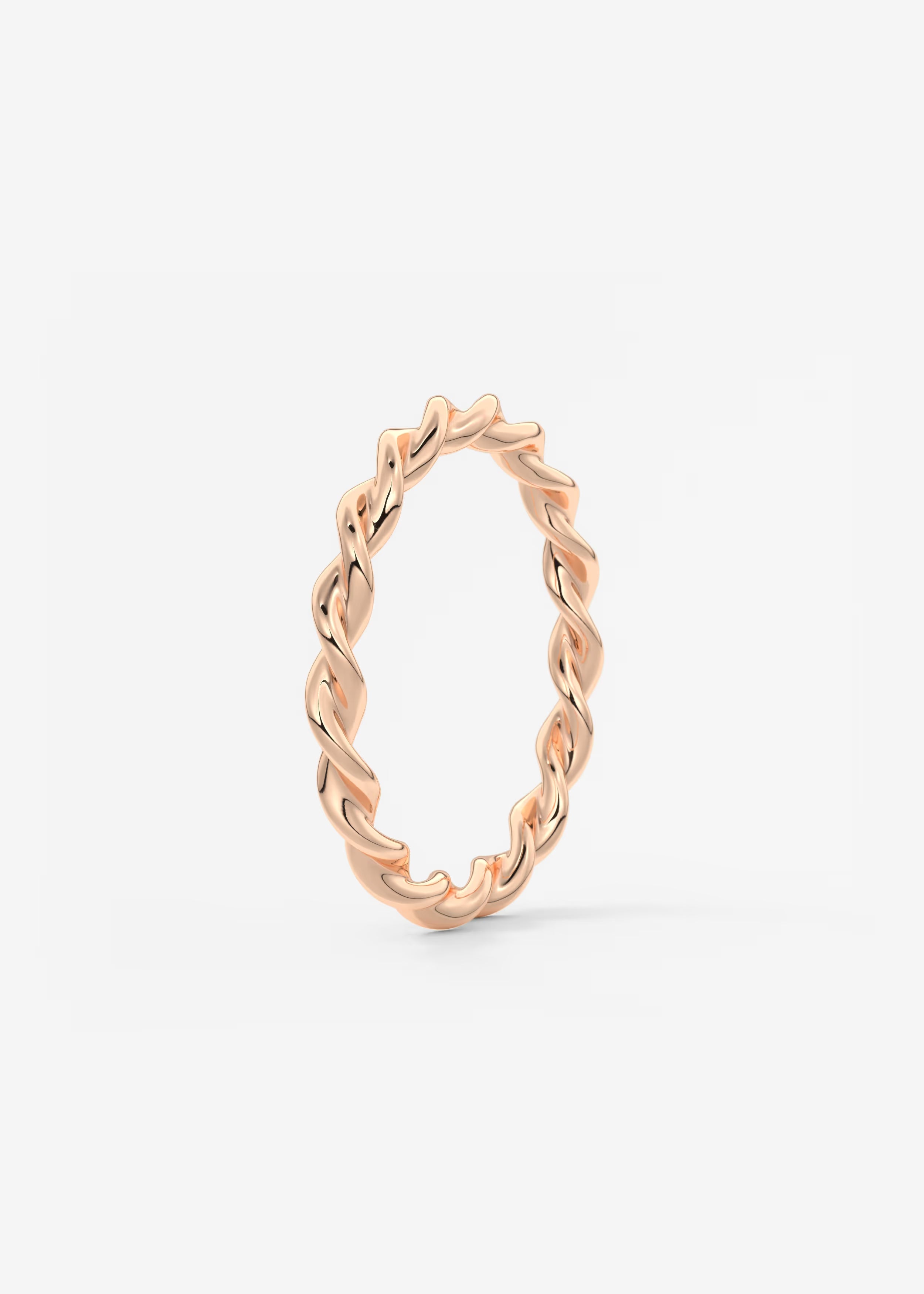 Polished Gold Rope‑Twist Band with Interwoven Spiral Design