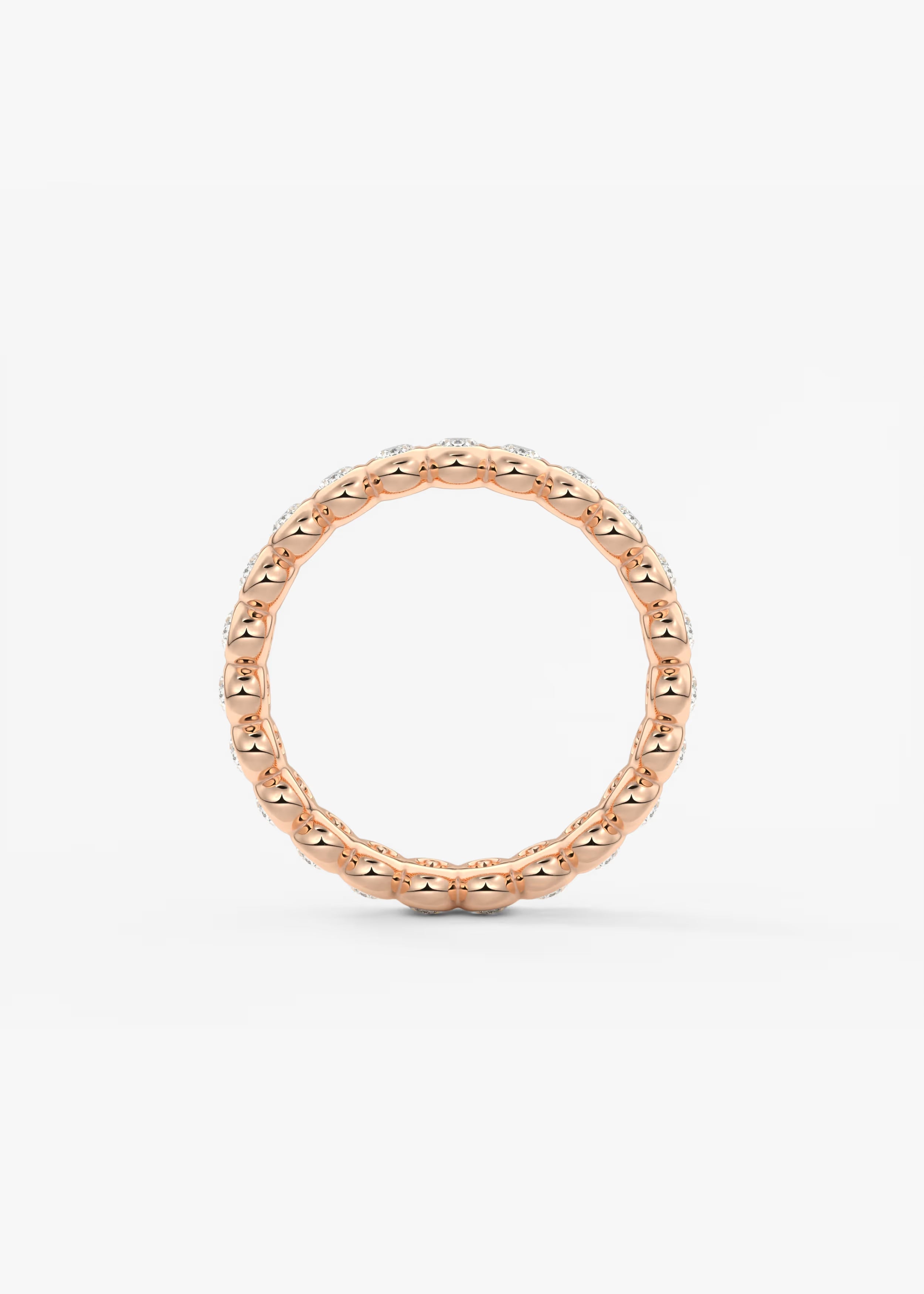 Gold Full Eternity Band with Oval Bezel‑Set Lab‑Grown Diamonds