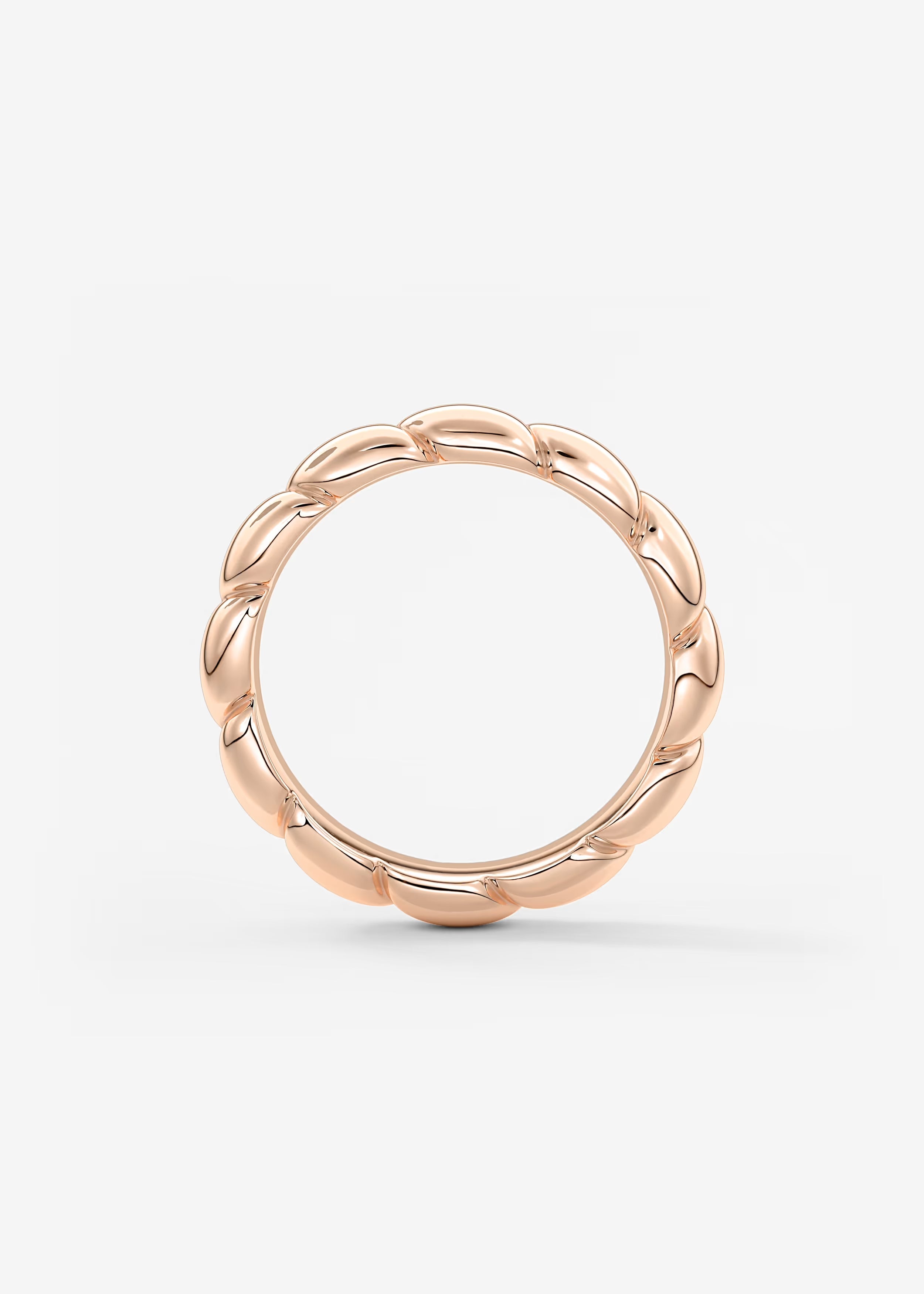 Gold Sculptural Band with Overlapping Leaf‑Inspired Design