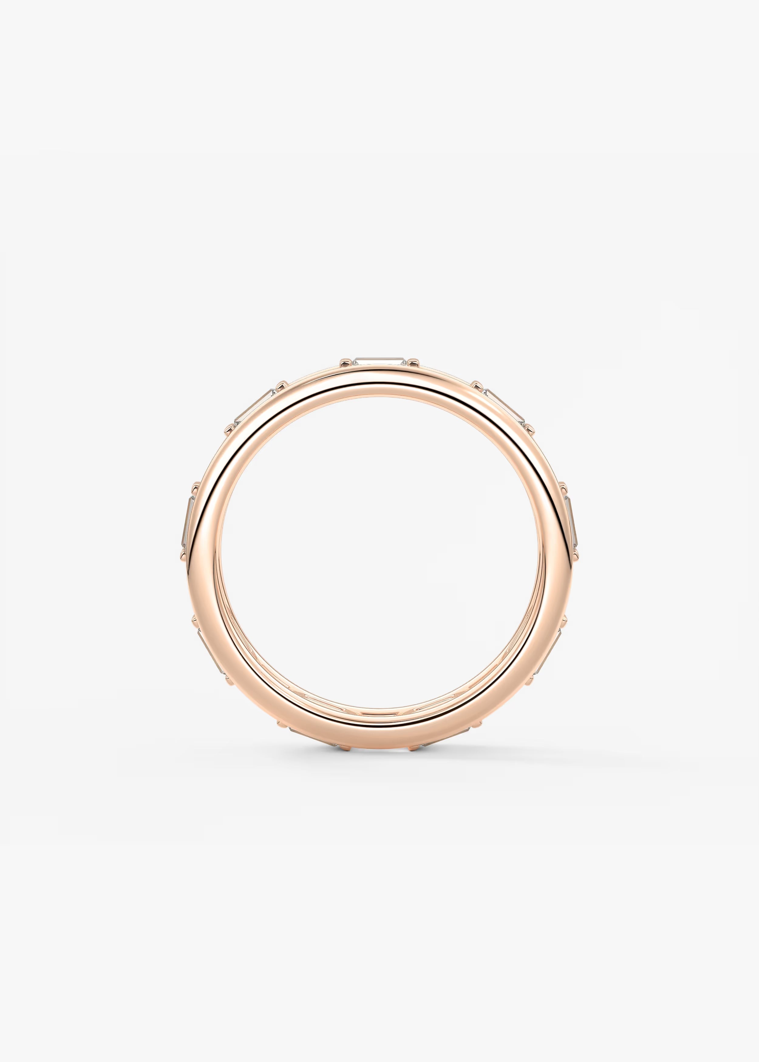 Gold Geometric Cutout Band with Square and Rectangular Lab‑Grown Diamond Insets