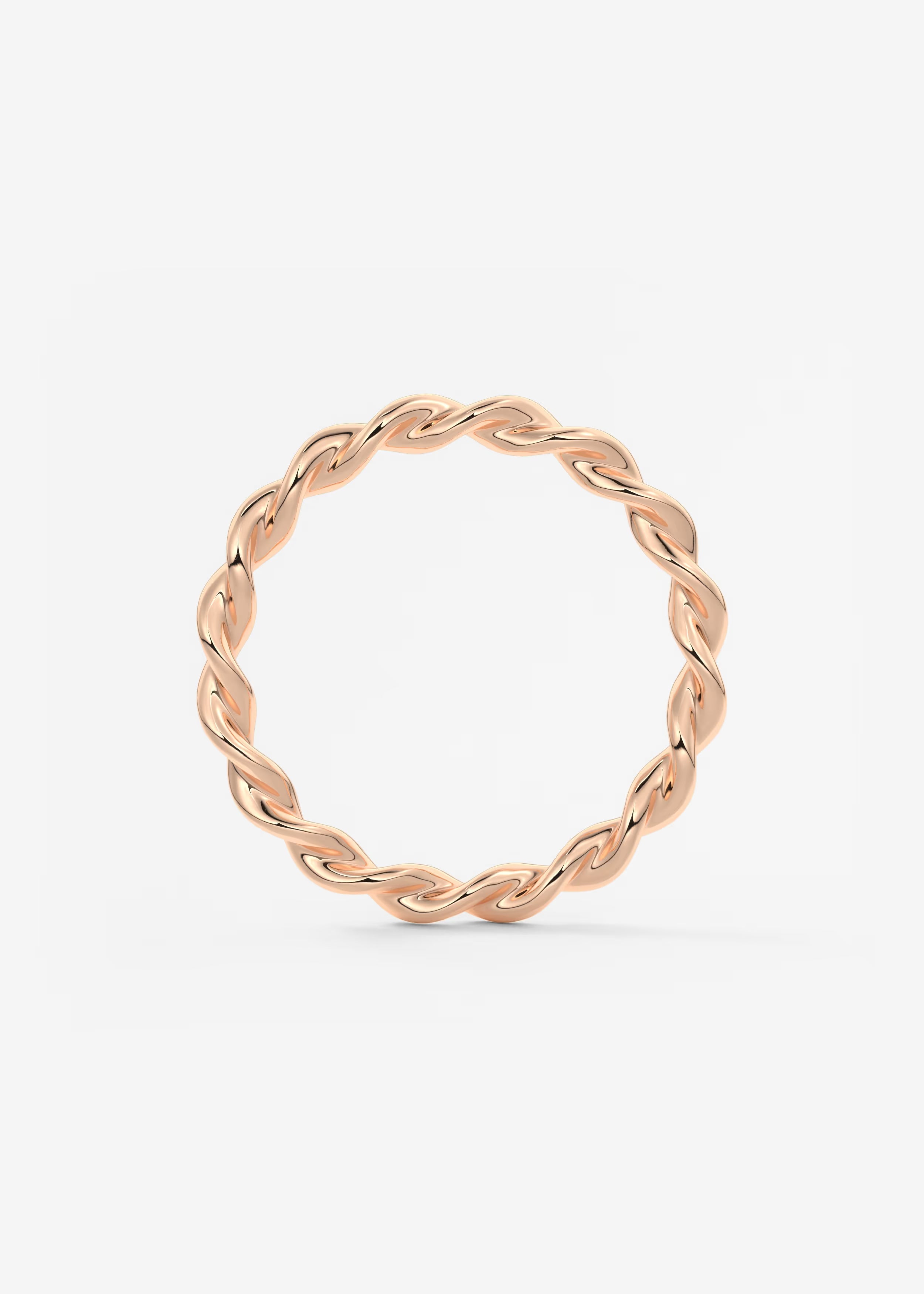 Polished Gold Rope‑Twist Band with Interwoven Spiral Design