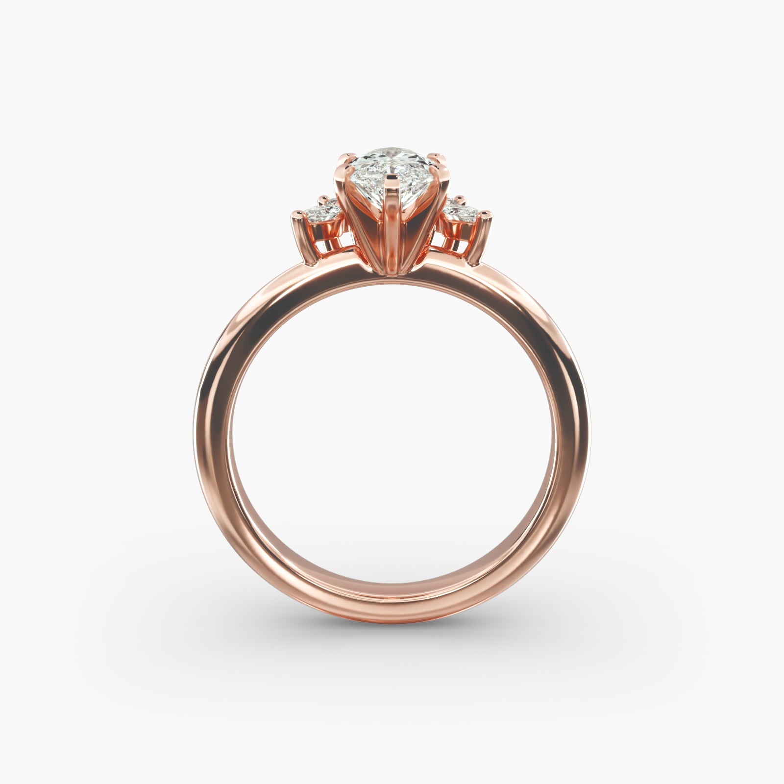 Crown Bloom Halo Marquise Lab Grown Diamond Center Engagement Ring