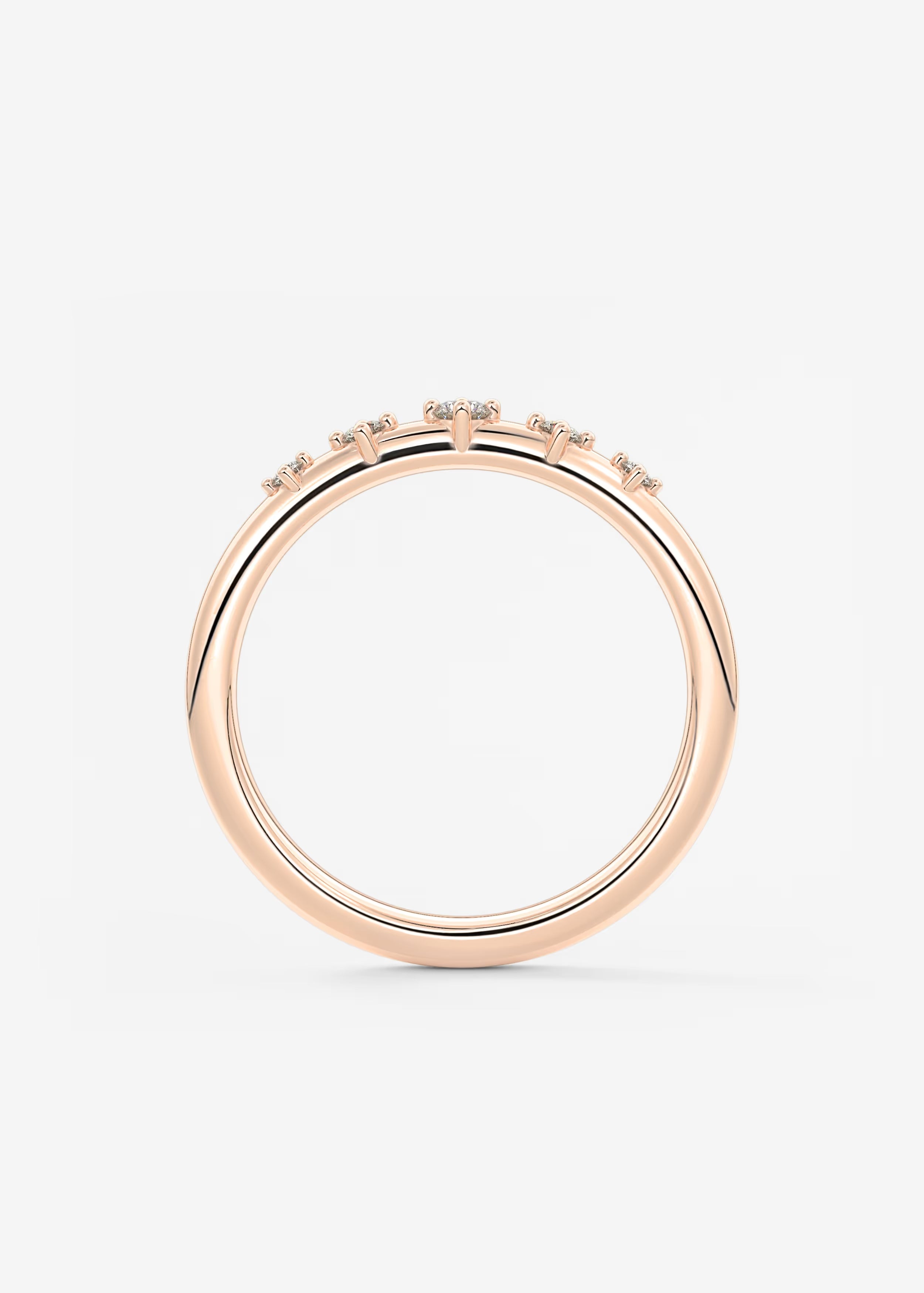 Gold Band with Evenly Spaced Round Lab‑Grown Diamond Accents