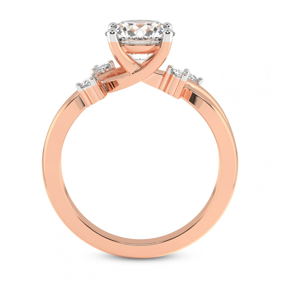 Twist Band Radiance oval Lab Grown Diamond Center Engagement Ring