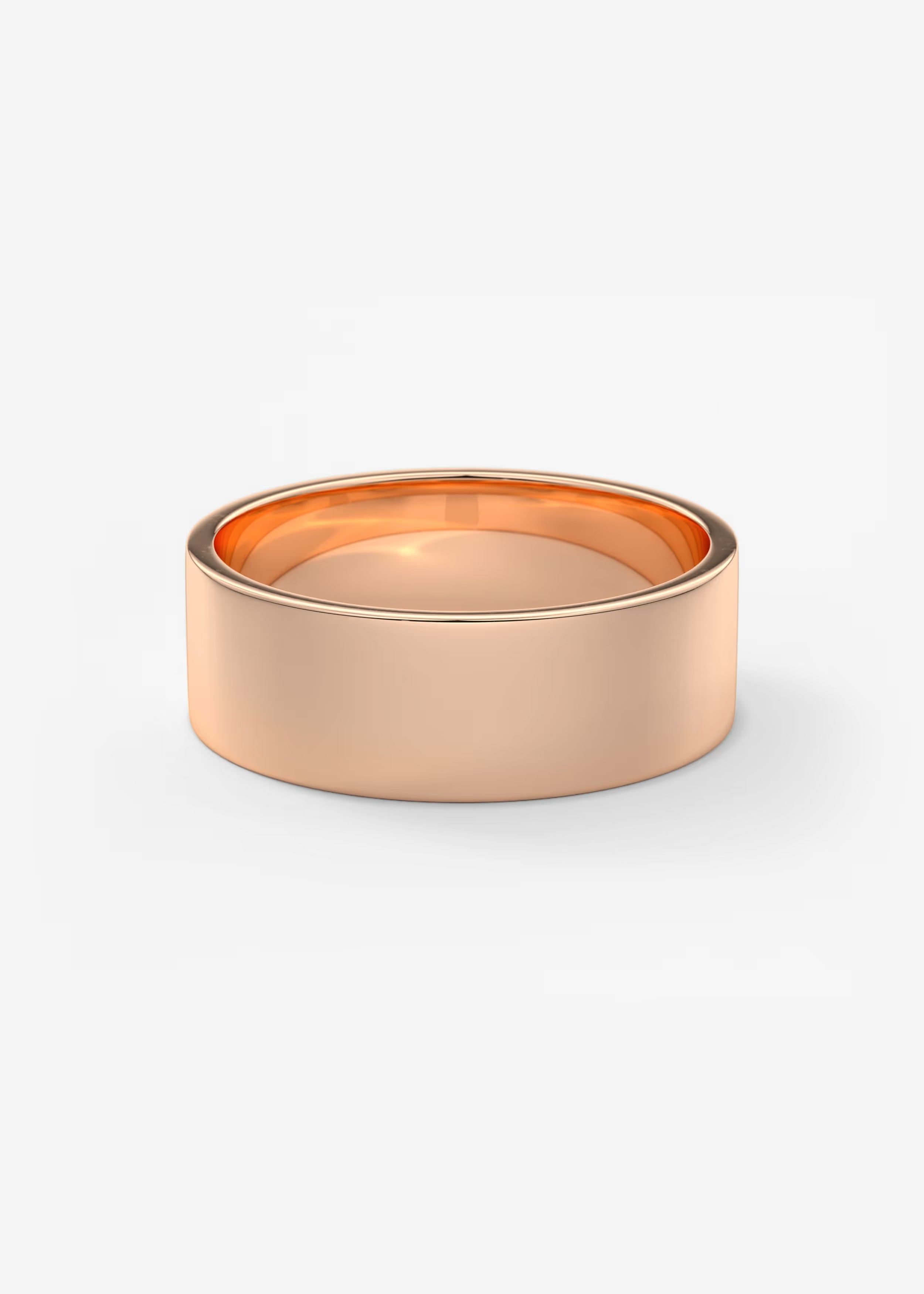 Polished Wide Gold Band in Solid Metal