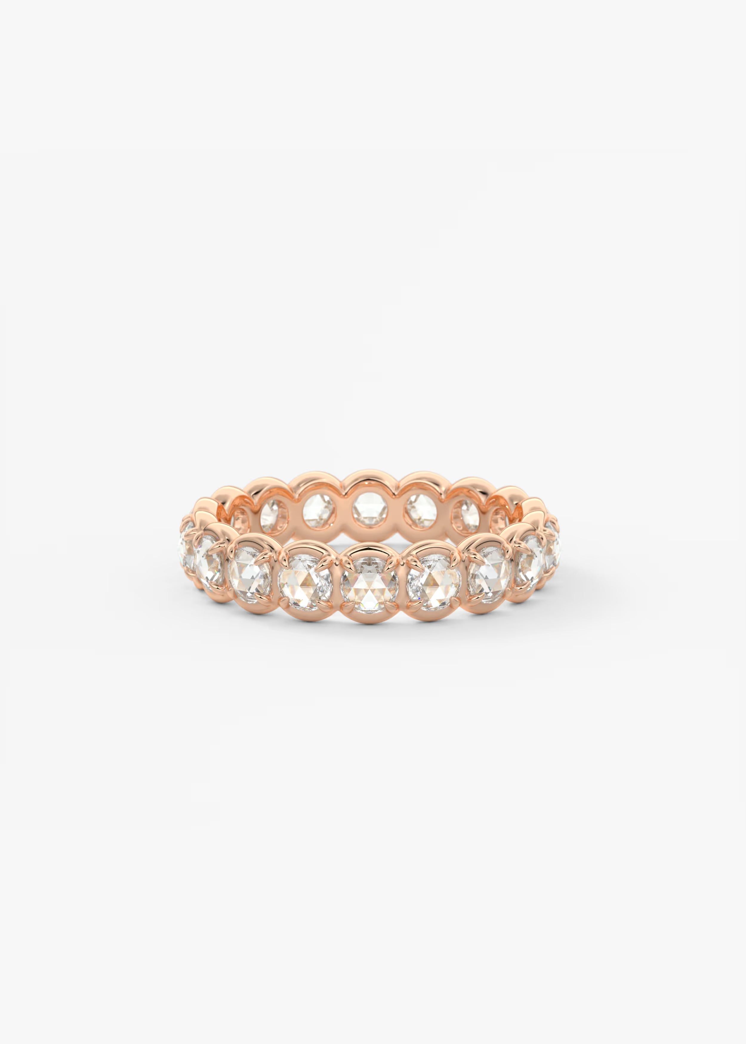 Gold Full Eternity Band with Oval Lab‑Grown Diamonds in Shared Prong Setting
