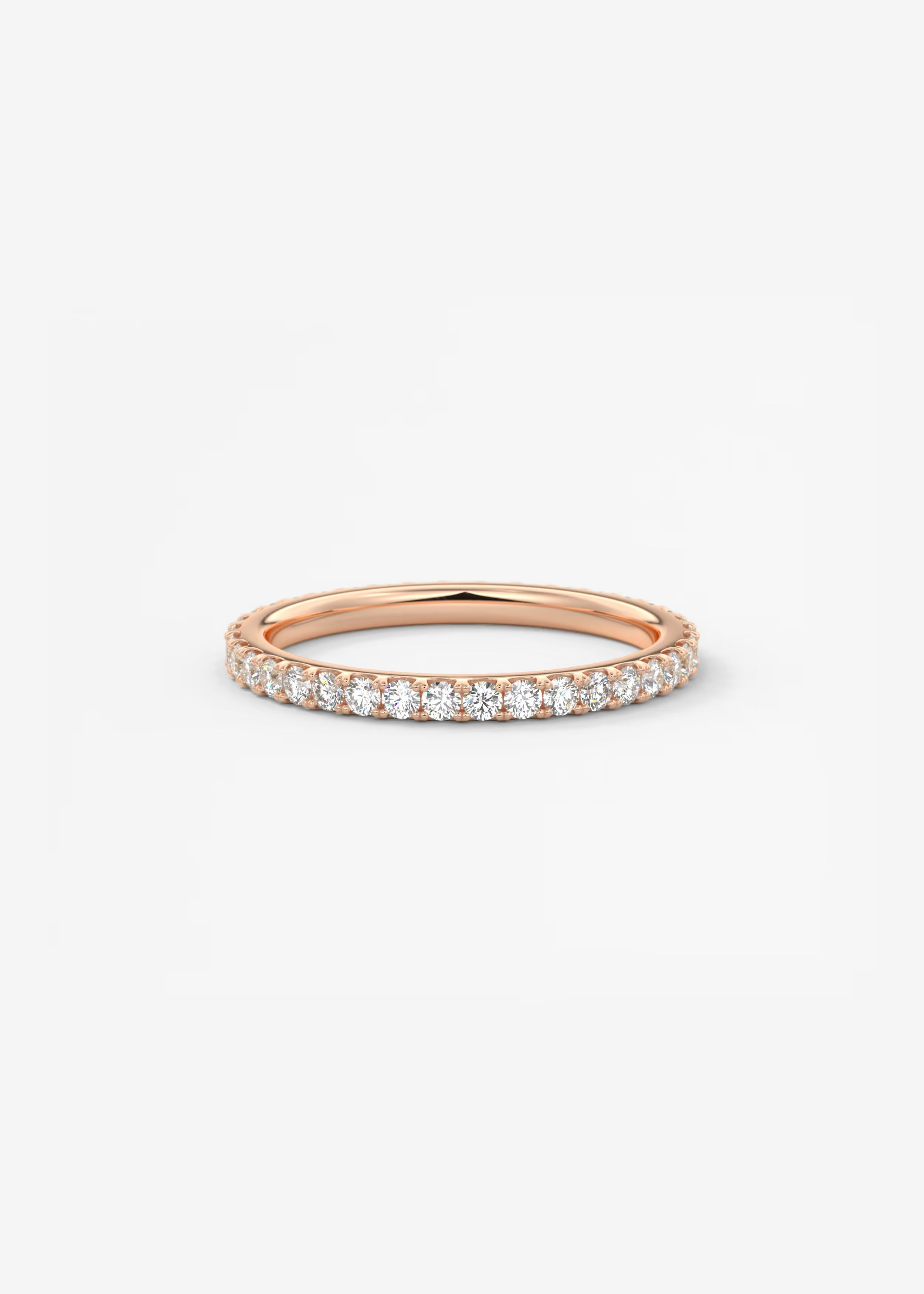 Gold Pavé Eternity Band with Full Circle Lab‑Grown Round Diamonds
