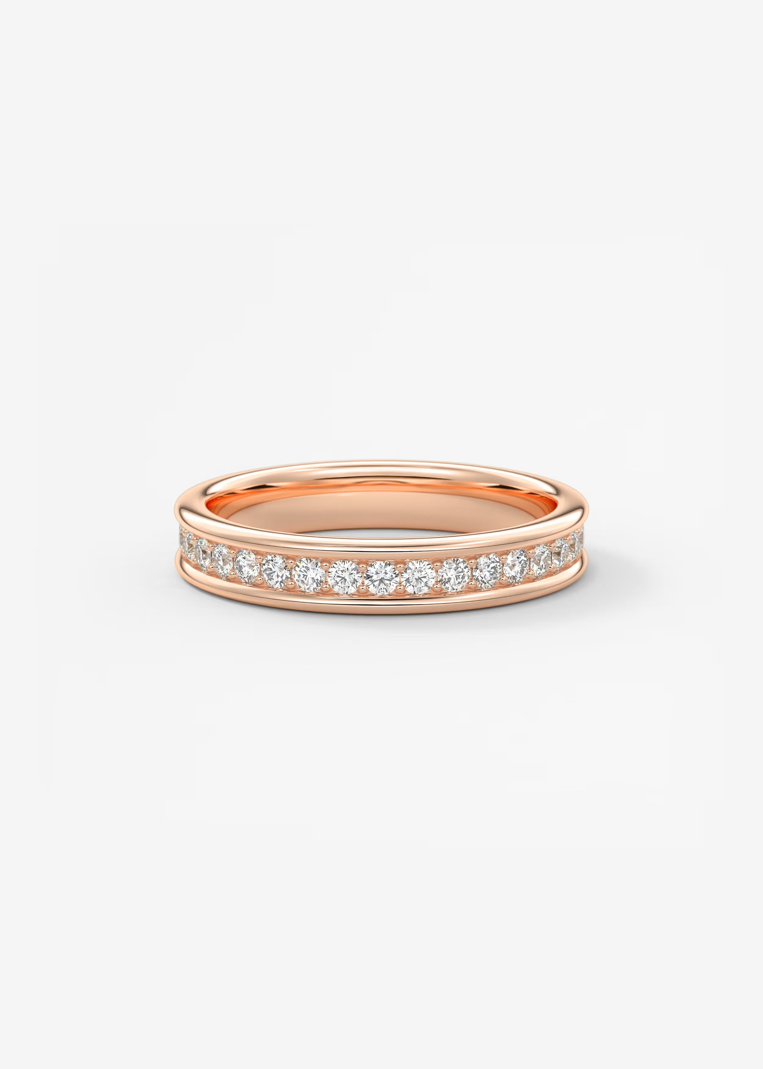 Gold Channel‑Set Eternity Band with Round Lab‑Grown Diamonds