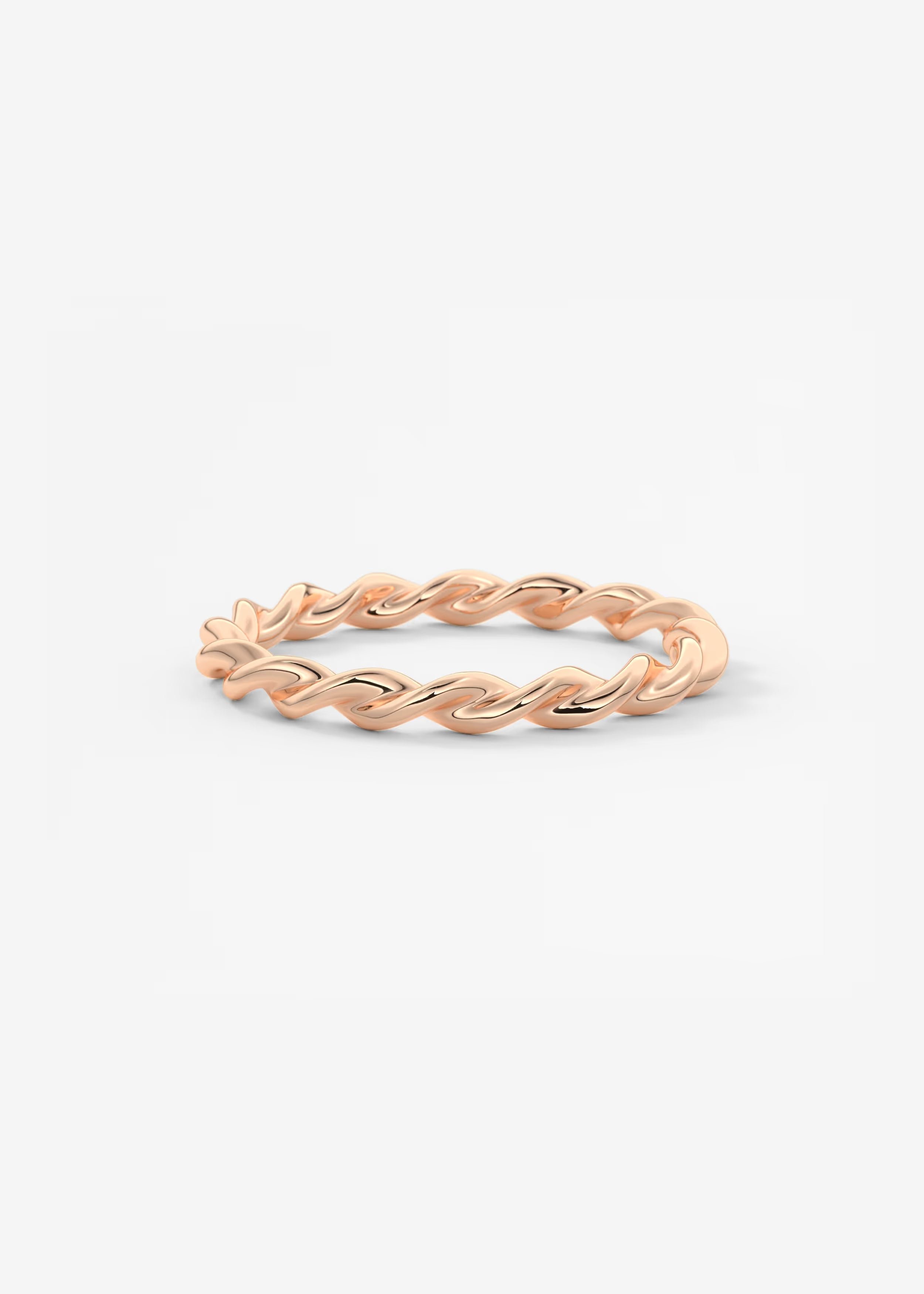 Polished Gold Rope‑Twist Band with Interwoven Spiral Design