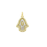 14k Gold Plated Sterling Silver Hamsa Charm/ Necklace/ Earrings